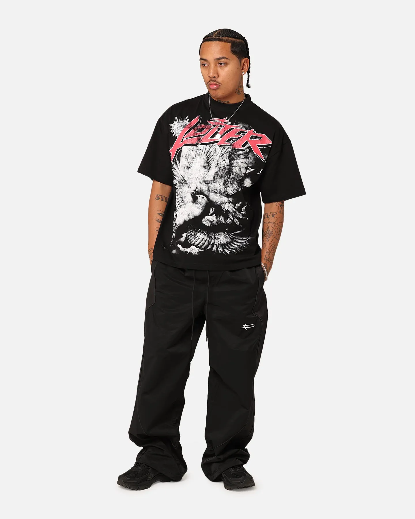 Fresh Outfit Style Loiter Dove Vintage T-Shirt Black