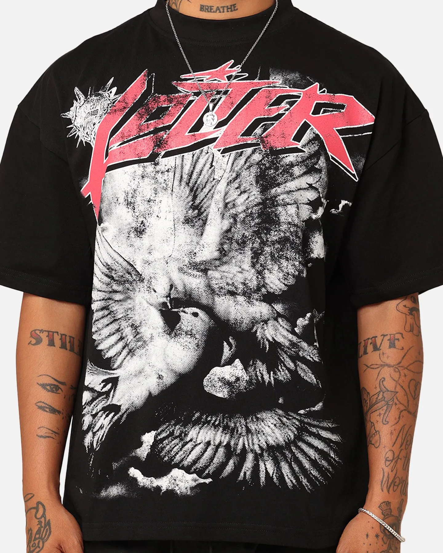Loiter Dove Vintage T-Shirt Black Fashionable Ease Minimal Fashion