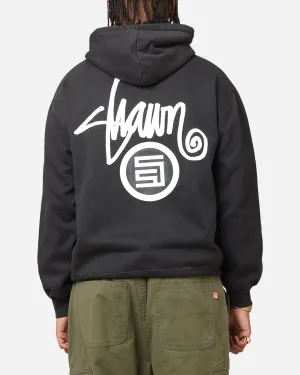 S Double Shawn Dot Hoodie Washed Black Warm Fabric