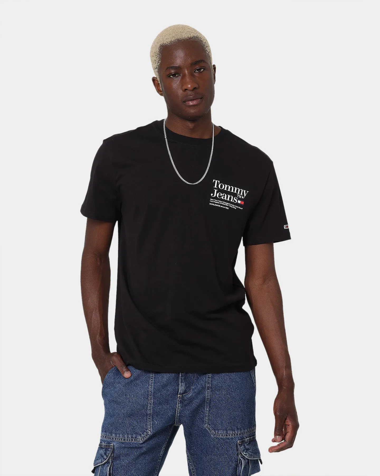 Informal charm Functional Side Gussets Tommy Jeans TJM Tommy Text T-Shirt Black