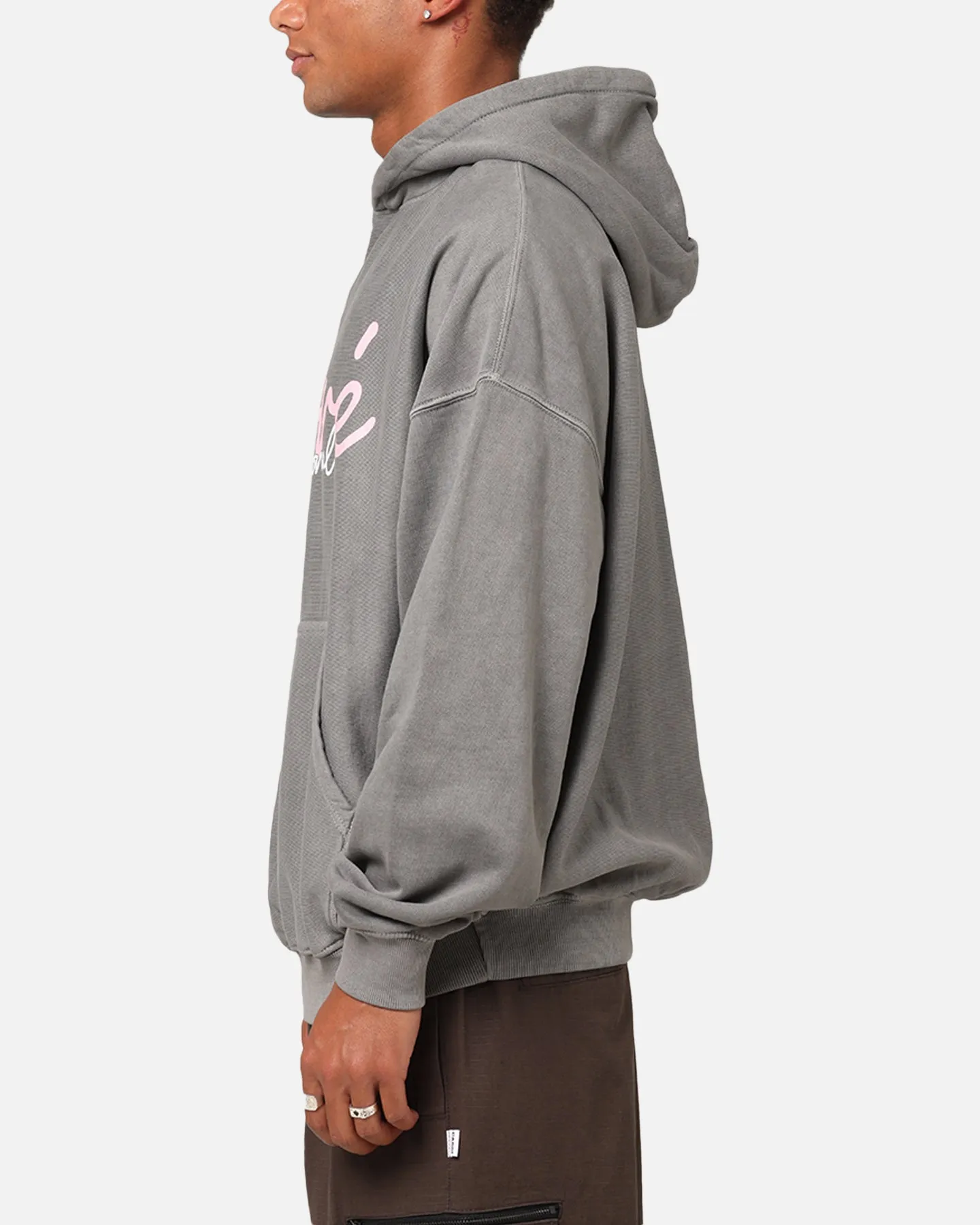 Wildebeest like Carre International Script Hoodie Washed Charocal