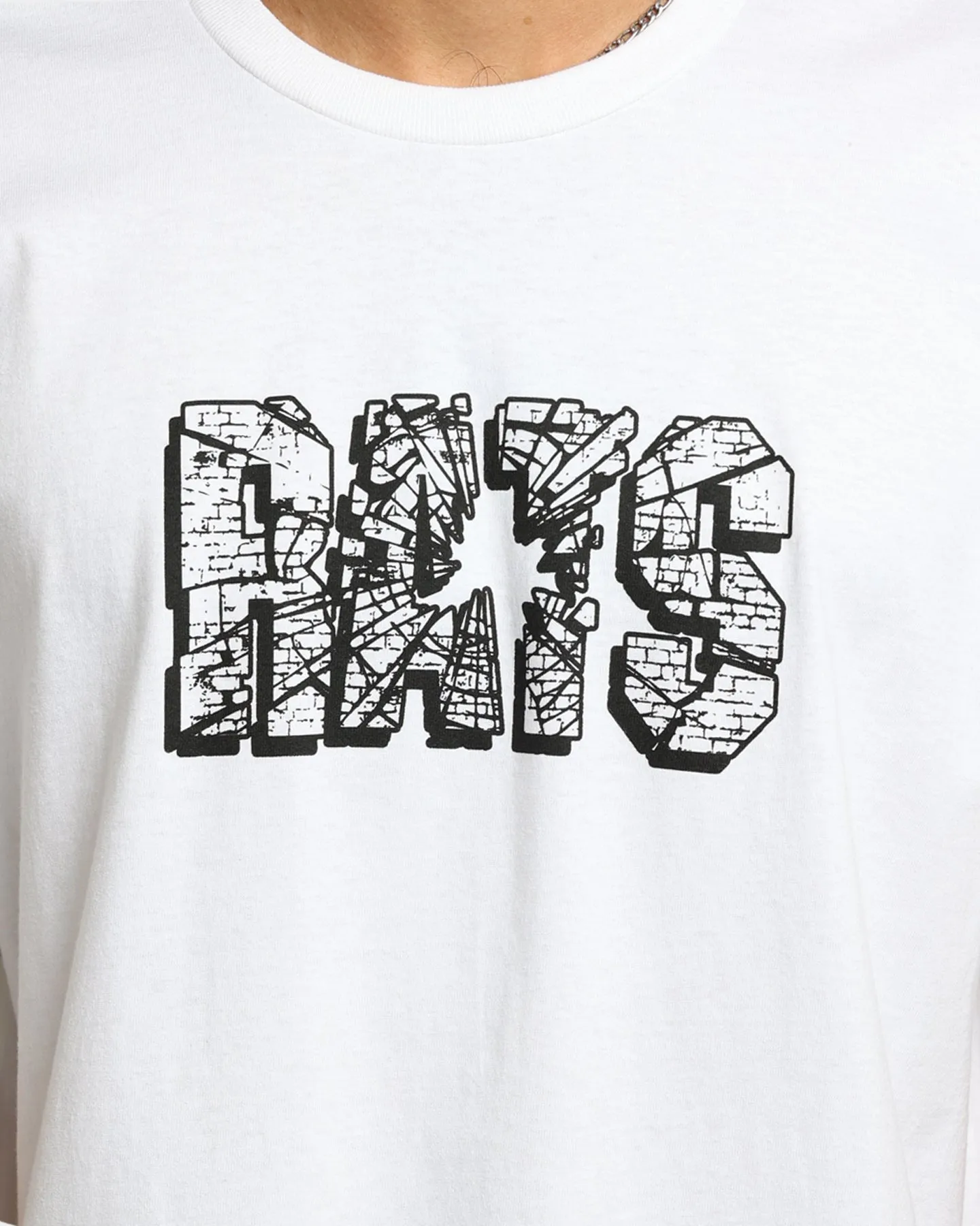 Versatile Layering Piece Rats Get Fat Brick T-Shirt White