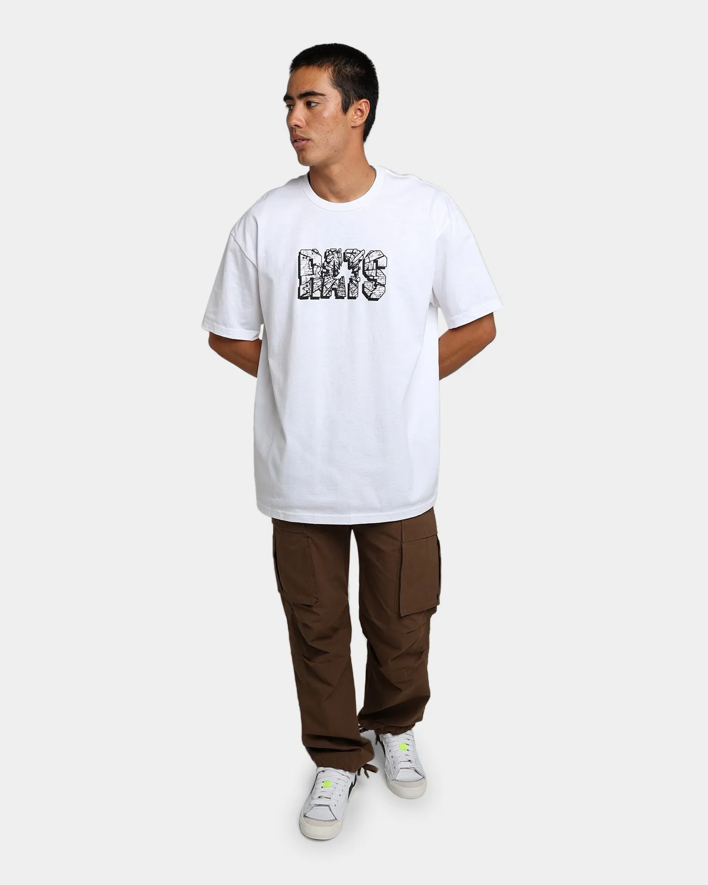 Rats Get Fat Brick T-Shirt White teenagers'