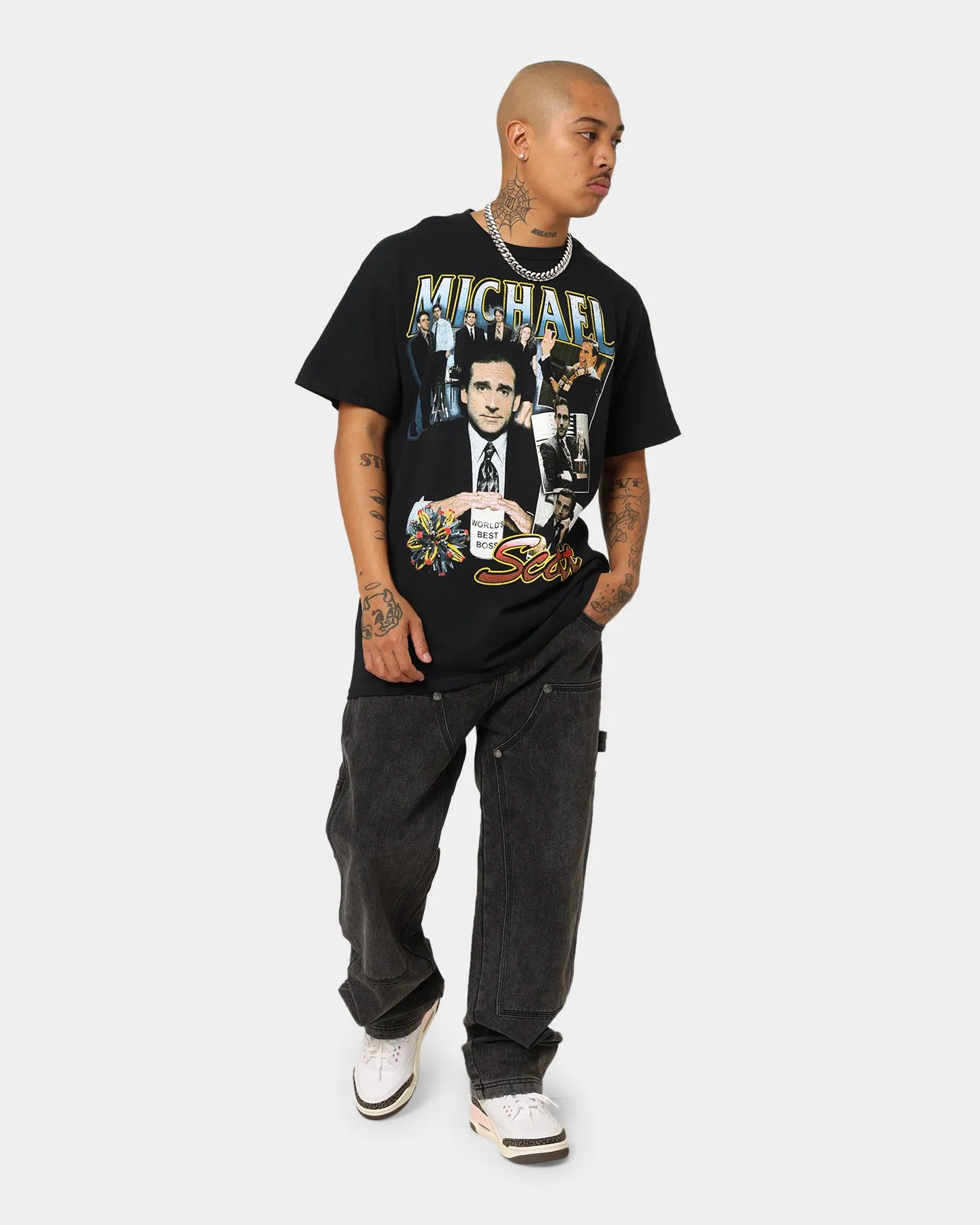 American Thrift X The Office Michael Scott Vintage T-Shirt Black sporty and comfortable