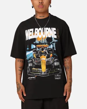Mitchell & Ness X McLaren Lando Norris #4 Track T-Shirt Faded Black Heat Transfer Printing