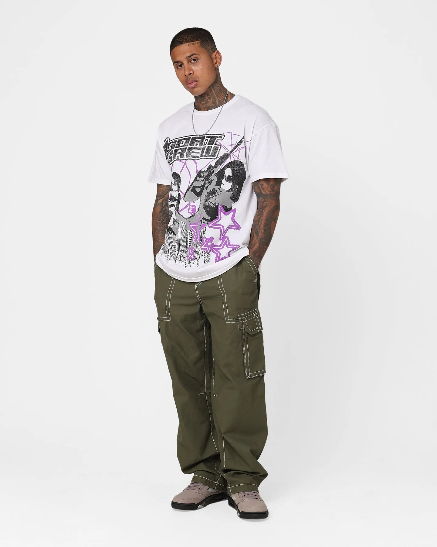 Goat Crew Straight Shot T-Shirt White Tagless Neckline