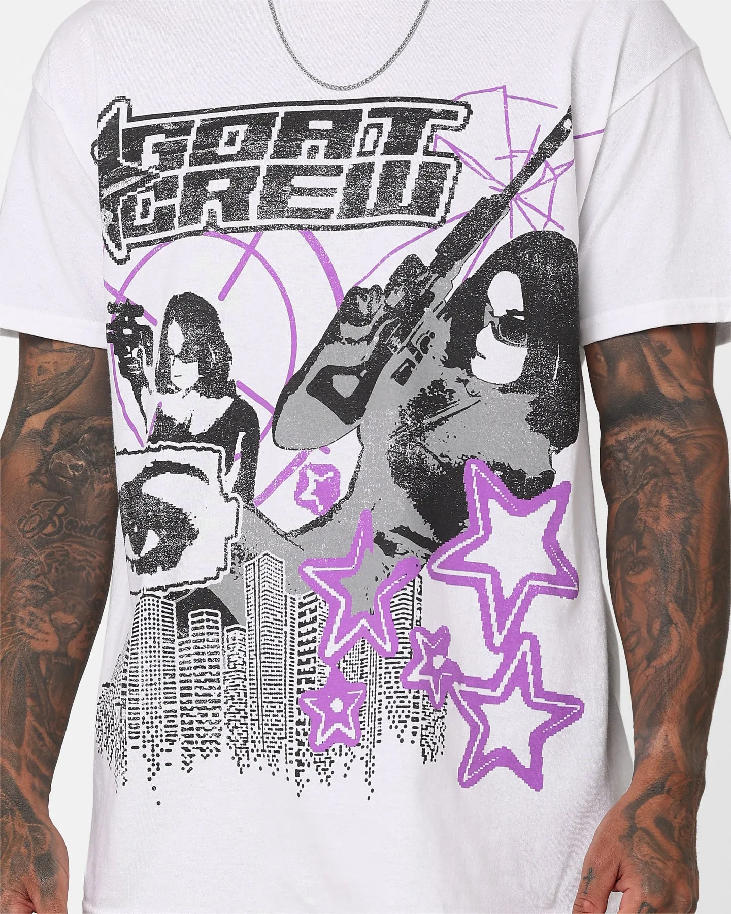 Goat Crew Straight Shot T-Shirt White Boat neck style Classic and Comfy