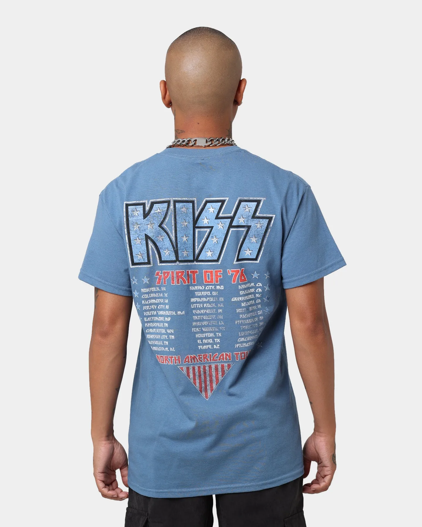 LowImpactDye Street Trend KISS Spirit Of '76 Tour T-Shirt Indigo Blue