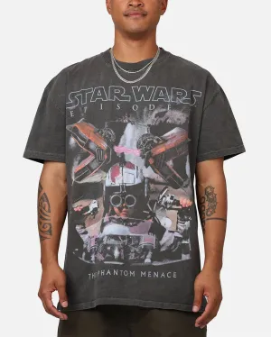 Beaded details Moisture Management Fabric Star Wars Episode I '99 Heavyweight Vintage T-Shirt Black Wash
