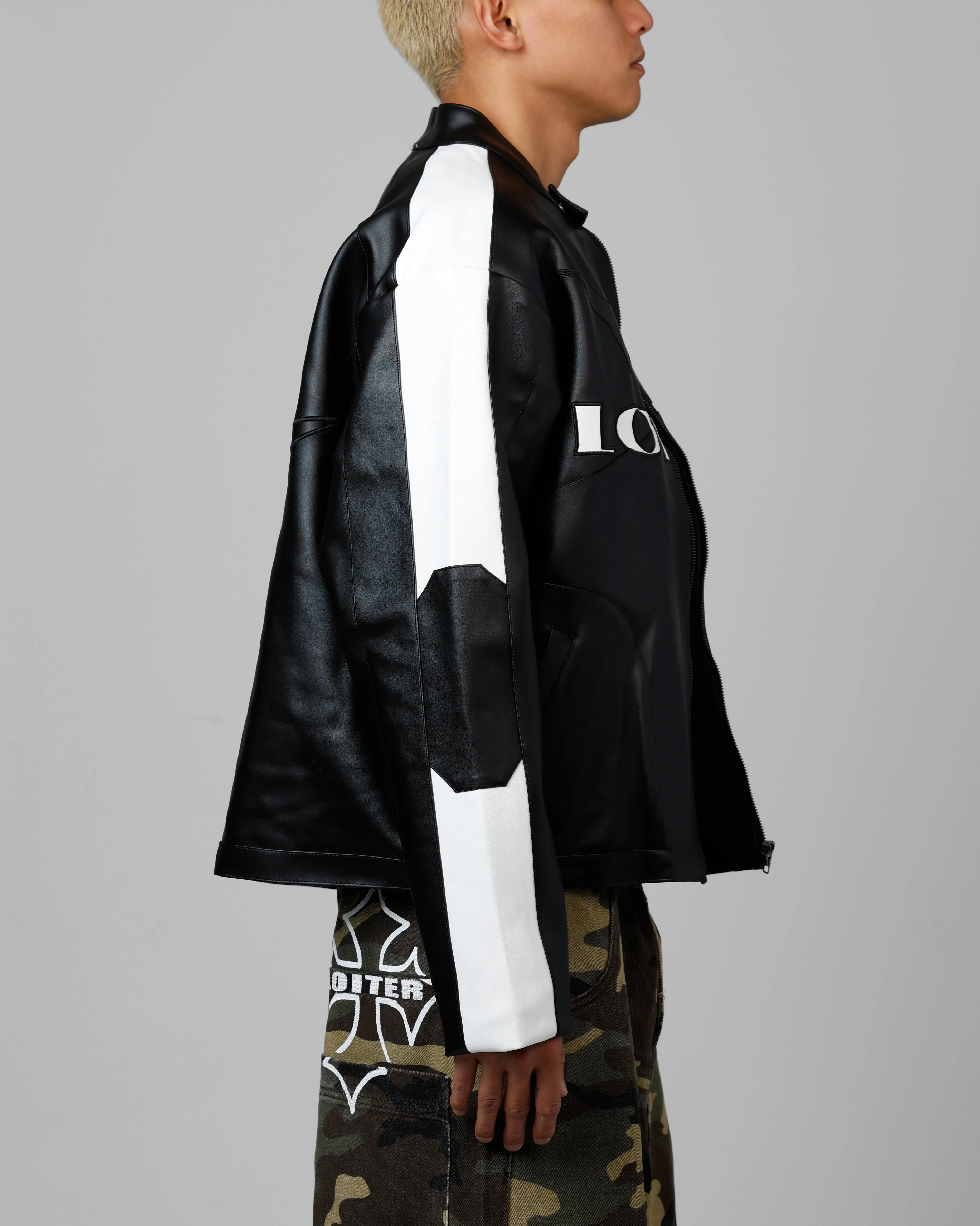 Loiter Engine Vegan Leather Jacket Black Jump