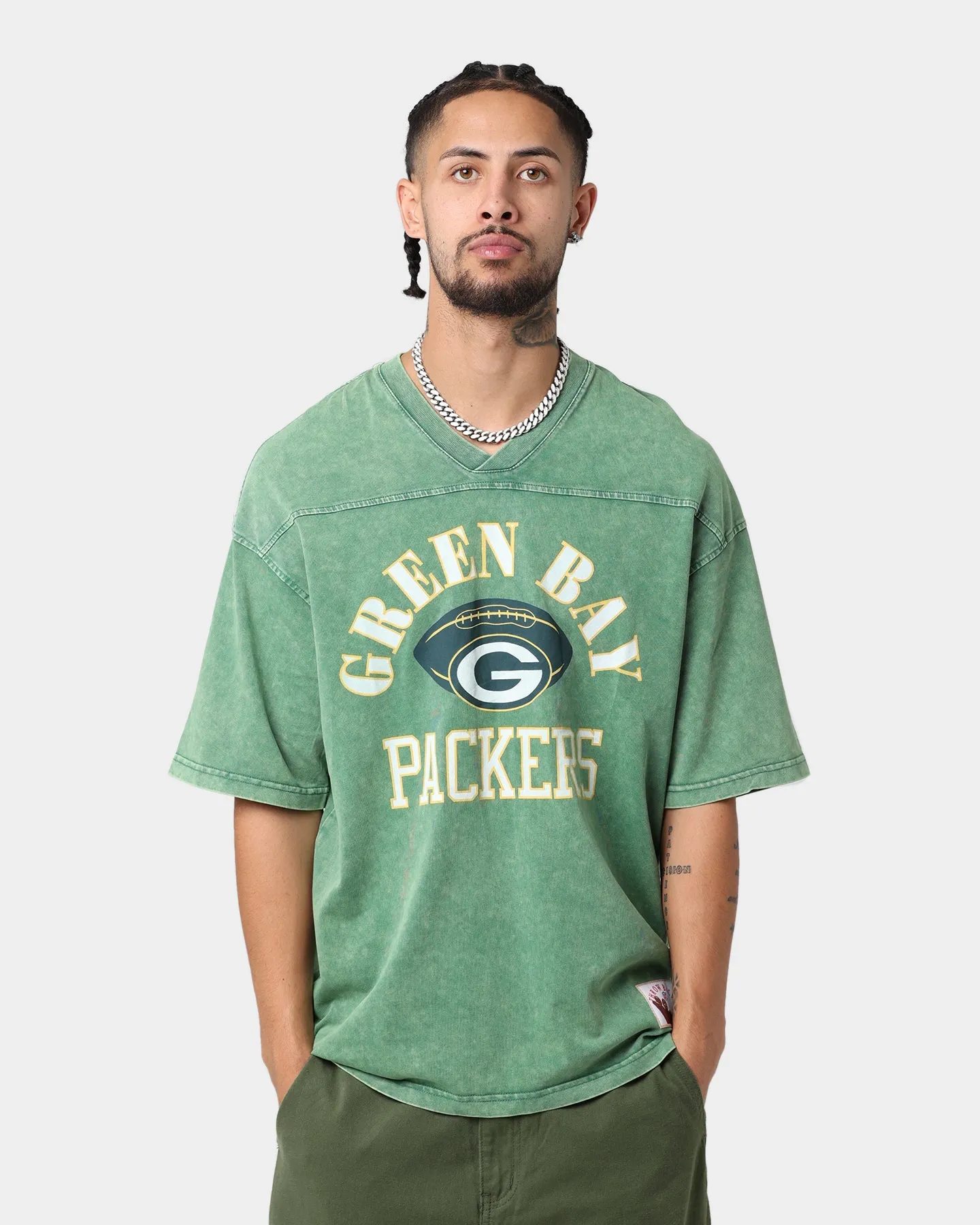 Mitchell & Ness Green Bay Packers Winners Oversized T-Shirt Bucks Green Comfortable and Chic