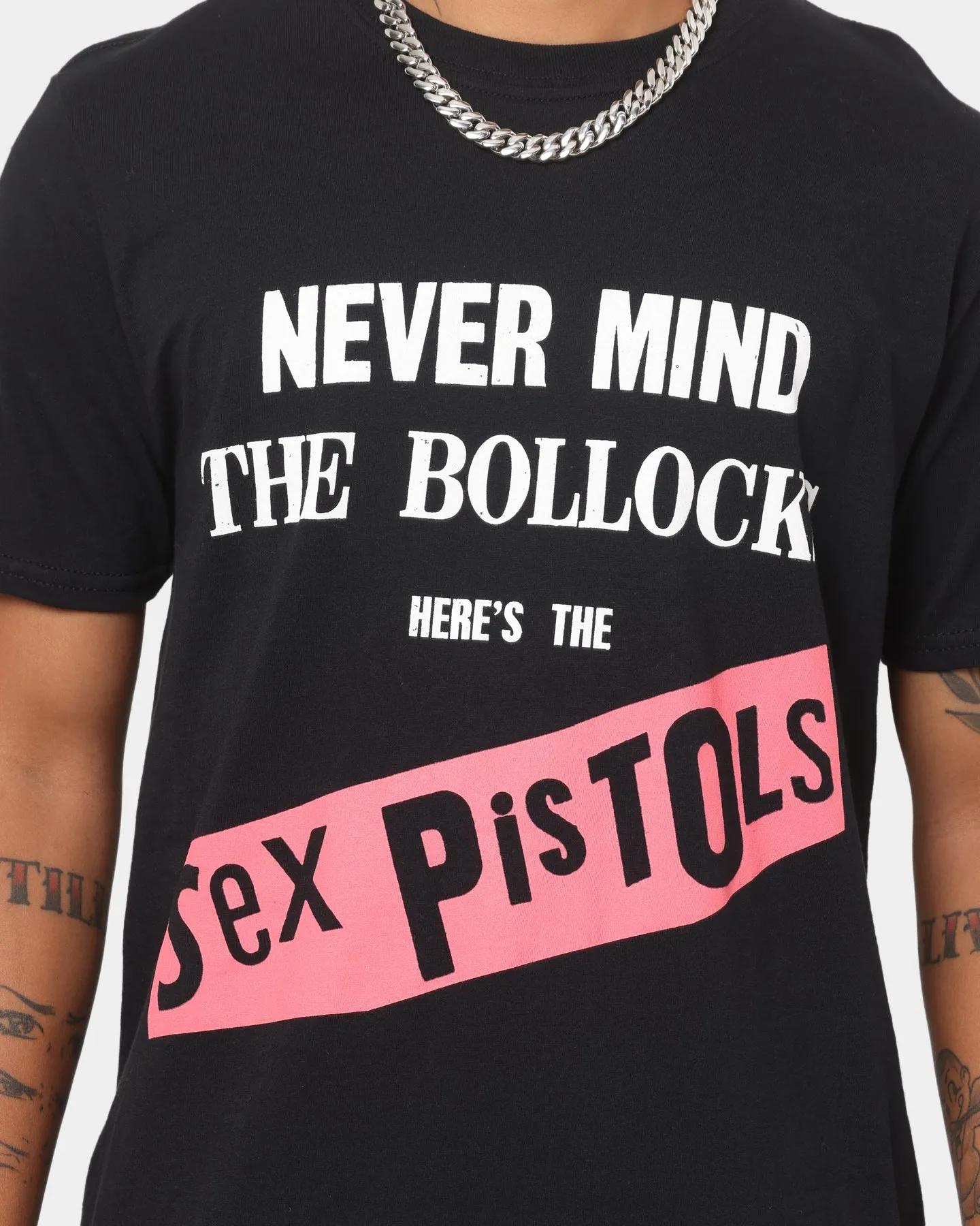 Sex Pistols Never Mind The Bollocks Original Album T-Shirt Black Animal Print