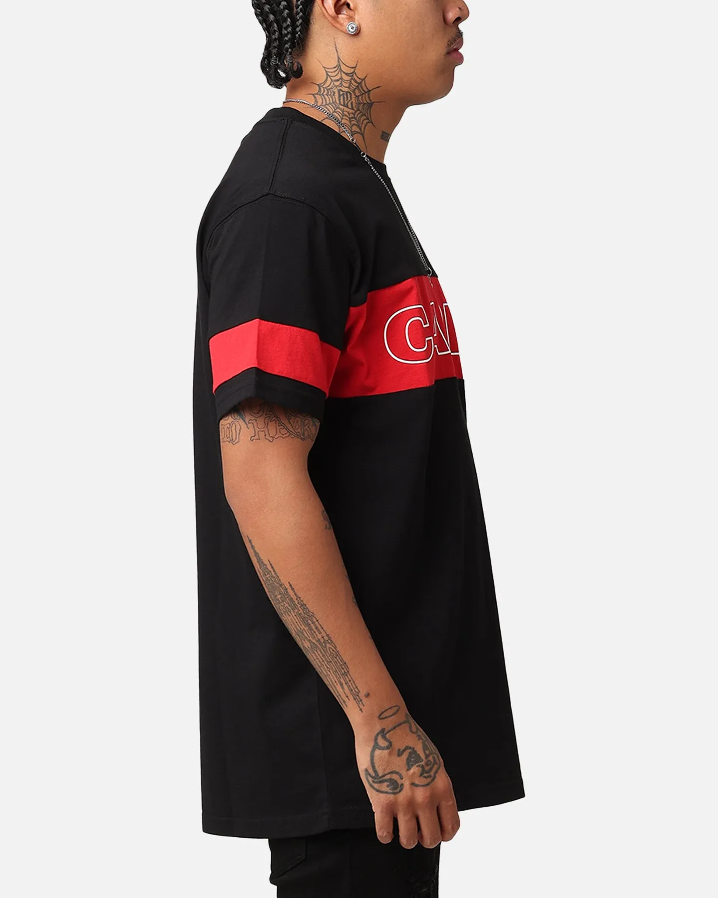 Carre Bars T-Shirt Black/Red FadeResistantPrint Comfy Style