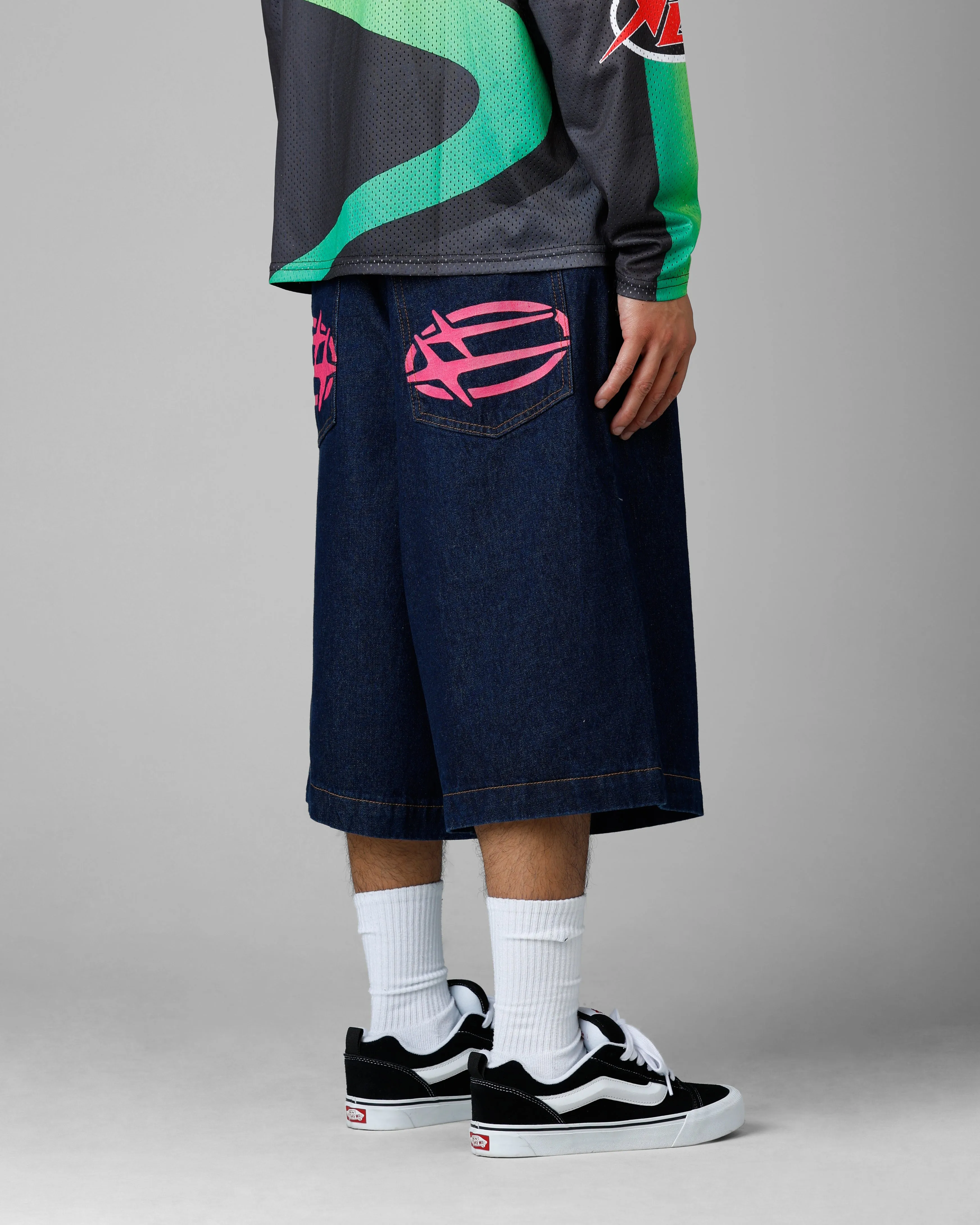 Loiter 3 Quarter Shorts Dark Indigo Fashion Fit Slim Wear Design