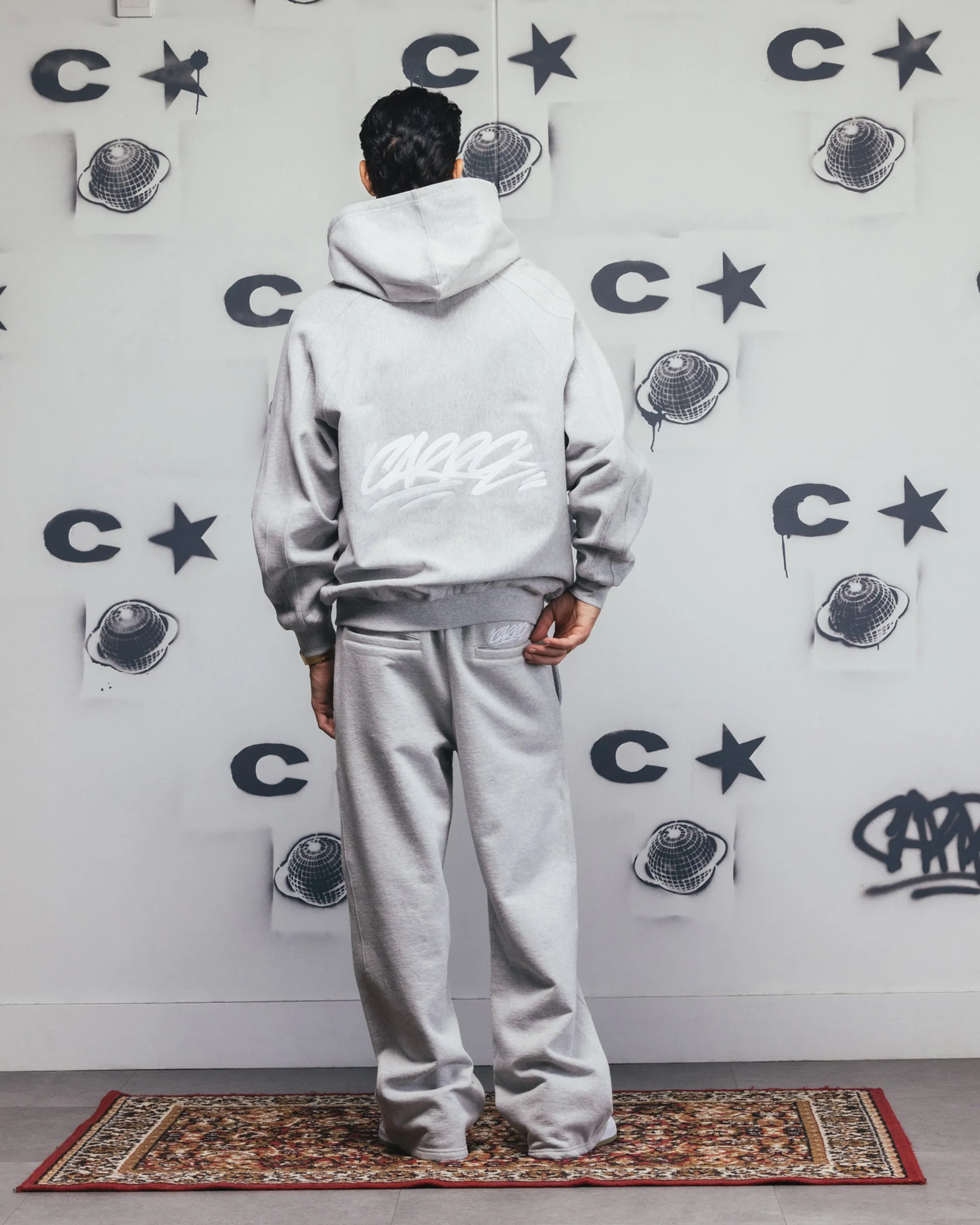 Carre Grit Zip Hoodie Grey Marle Zip Pocket Dad Uniform