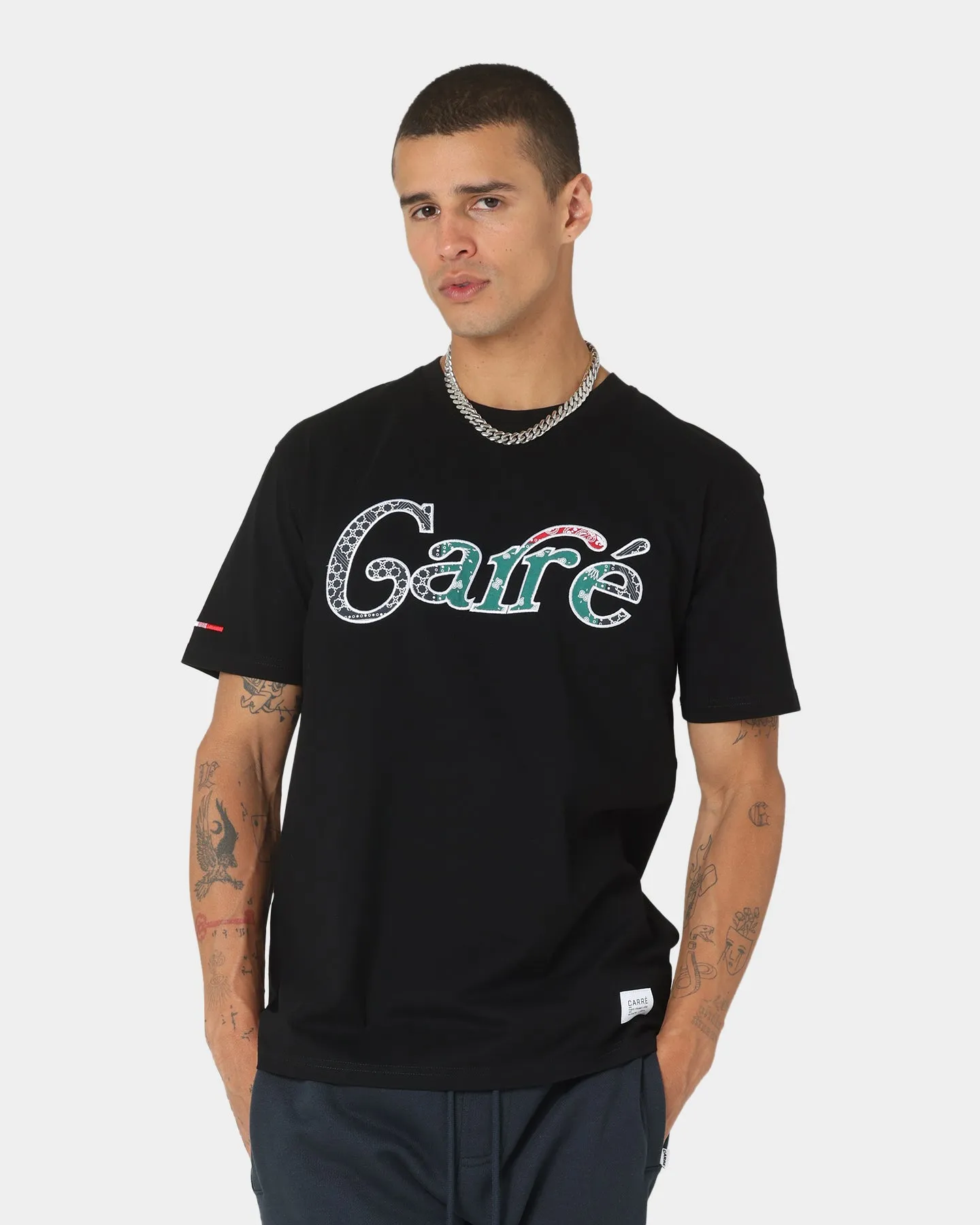 Ultra Soft Texture Carre BU CLS Short Sleeve T-Shirt Black