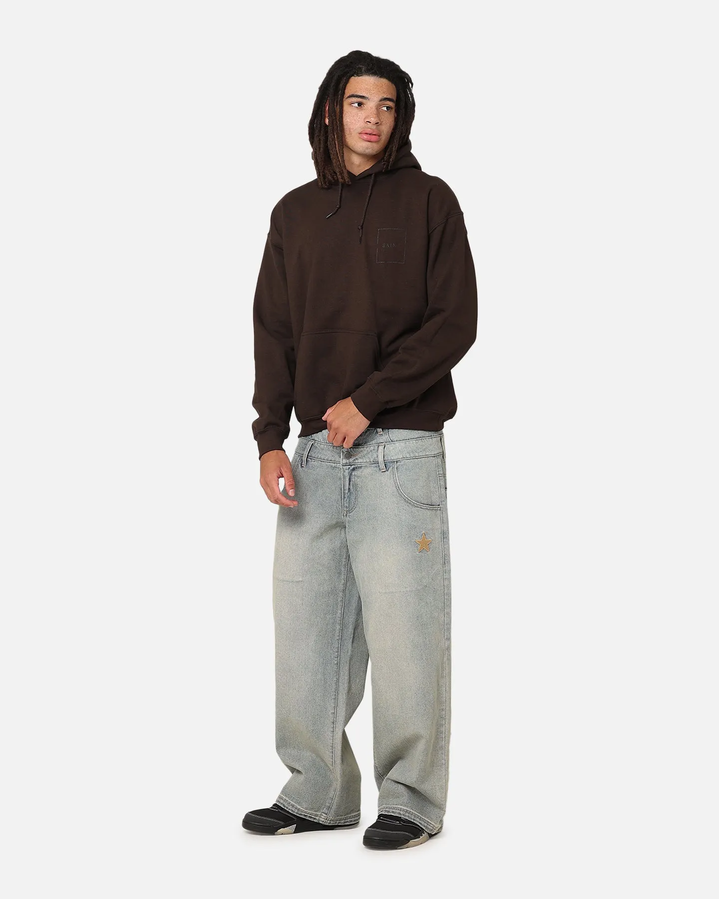 tropical style Saint Morta Division Hoodie Brown
