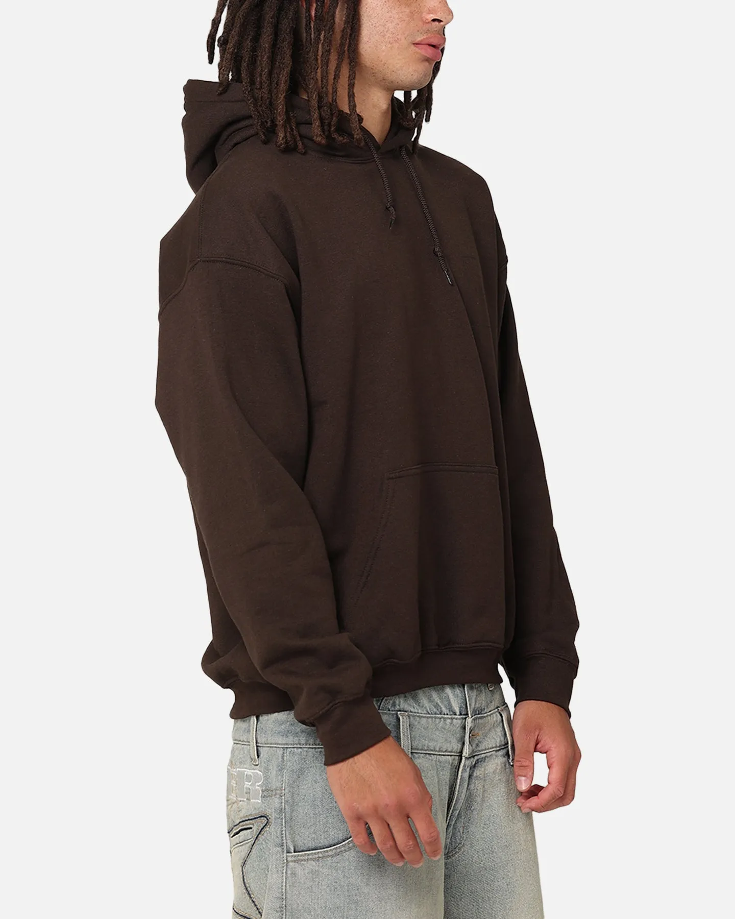 Heavyweight Material Loose Fit Saint Morta Division Hoodie Brown