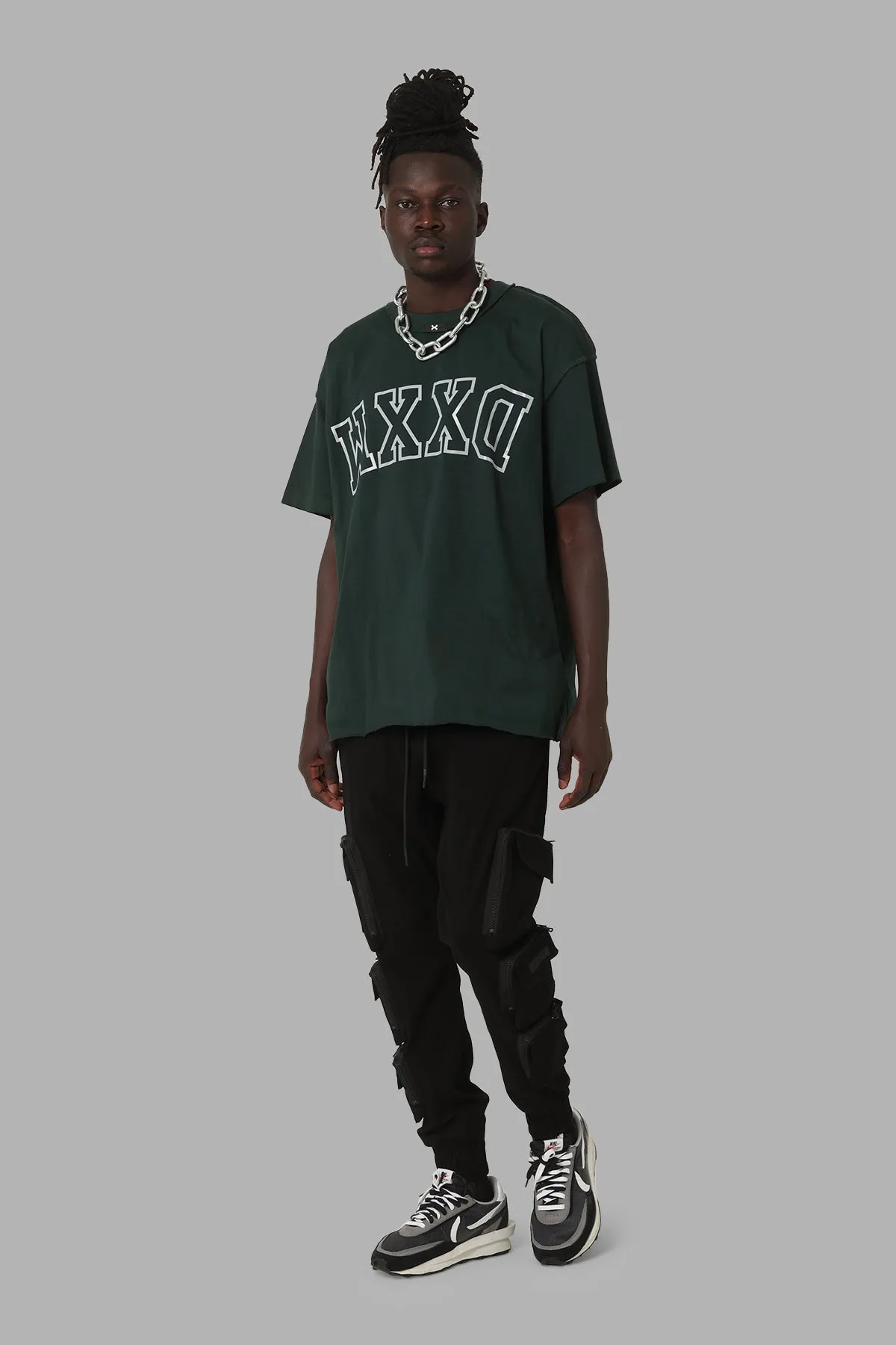 Eco Friendly Dye Abrasion resistant DXXMLife L-6 A Hi Vis Oversized T-Shirt Dark Green