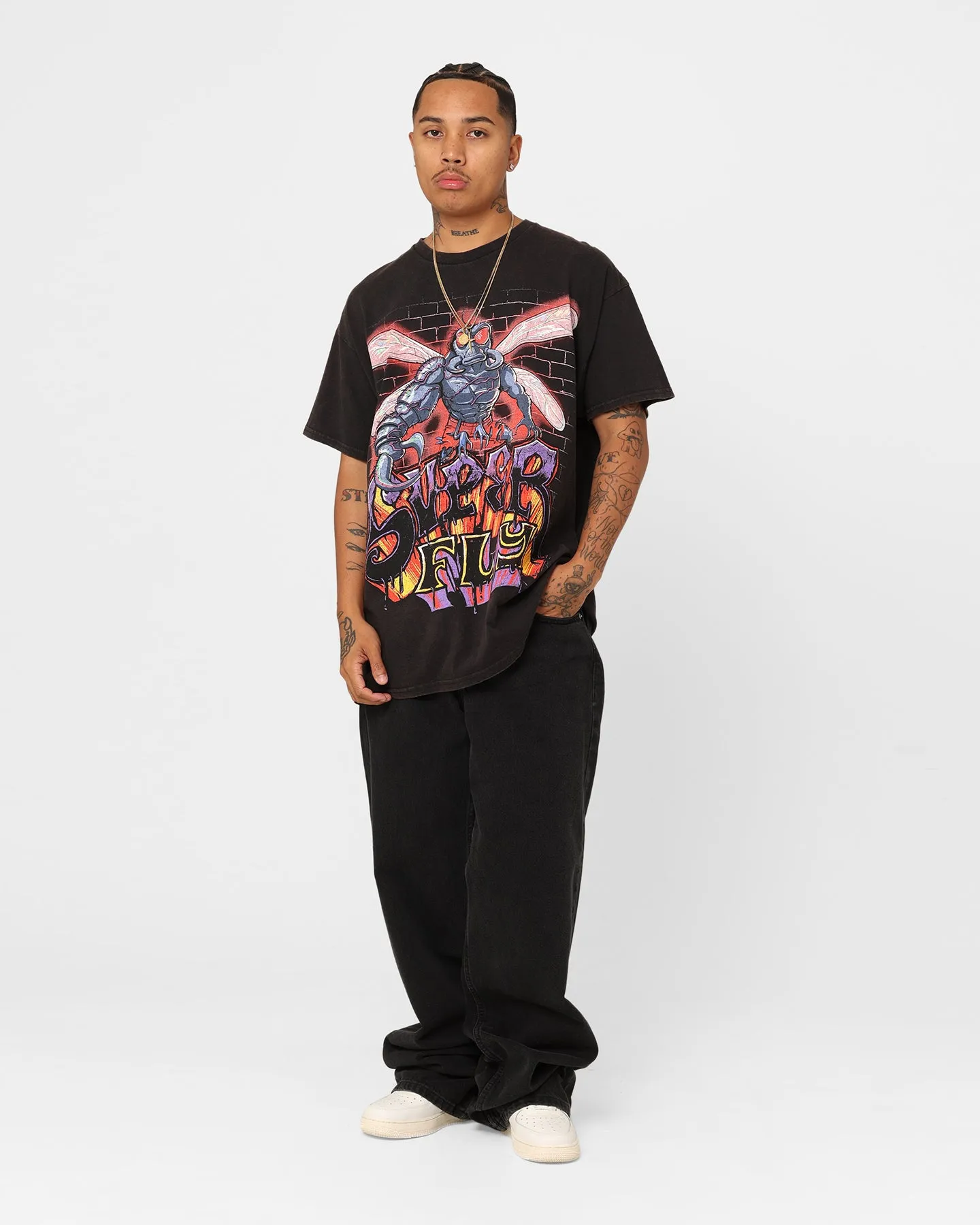 Goat Crew X Teenage Mutant Ninja Turtles Superfly Vintage T-Shirt Black Wash Ultra Soft Blend