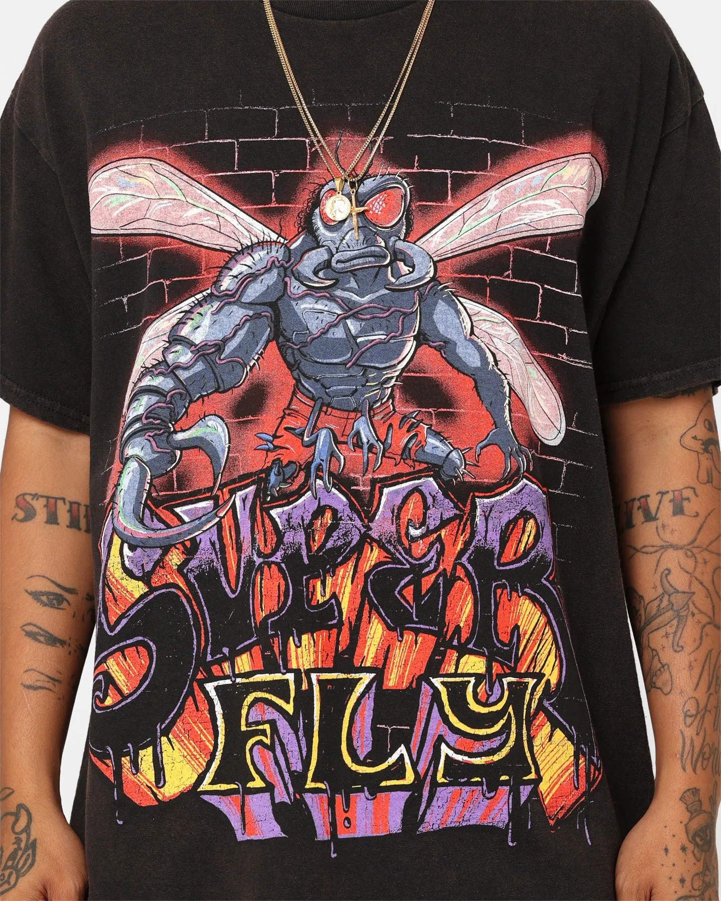 Goat Crew X Teenage Mutant Ninja Turtles Superfly Vintage T-Shirt Black Wash Light Style