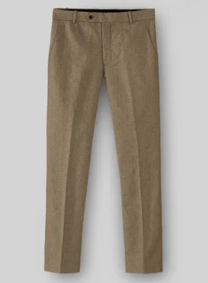 Comfortable Look Refined Layer Naples Melange Brown Tweed Pants