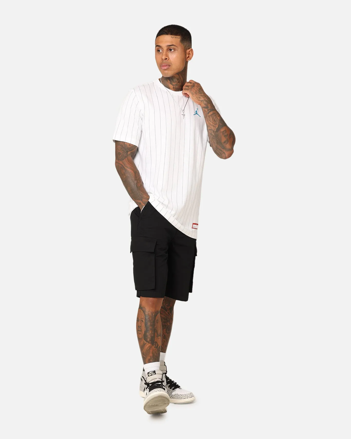 Jordan Flight MVP Crew T-Shirt White/Dark Powder Skin Friendly Blends