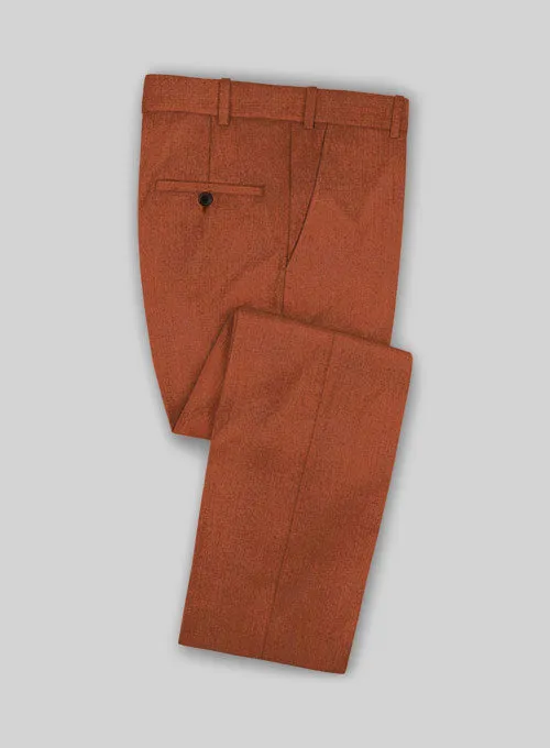 Refined Look Wear Timeless Cut Italian Wool Cashmere Ginger Orange Pants