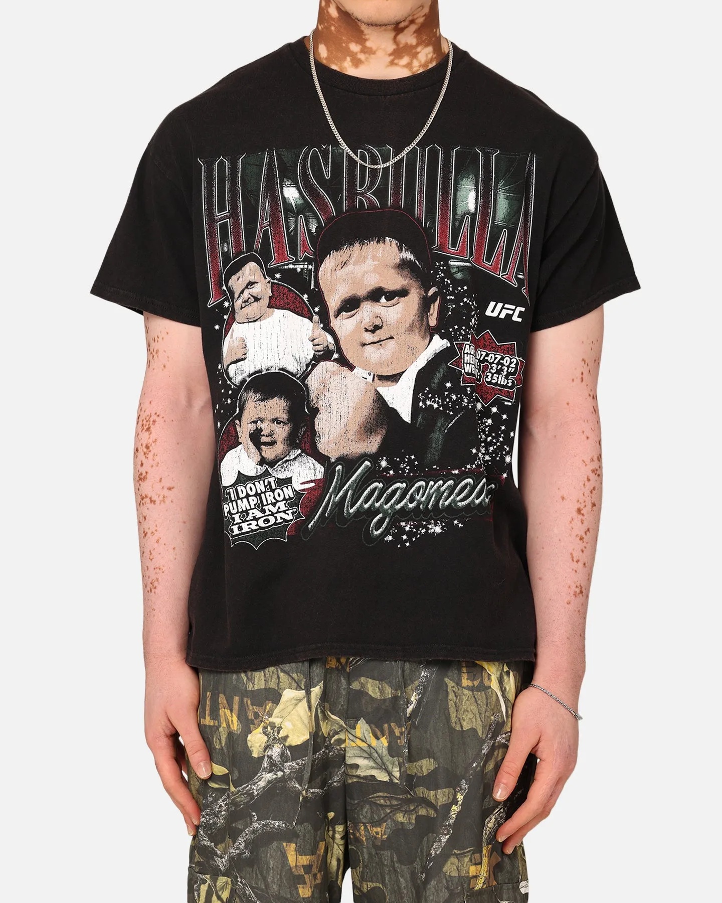 Layering Piece shopping UFC By Goat Crew Hasbulla Vintage T-Shirt Black Wash