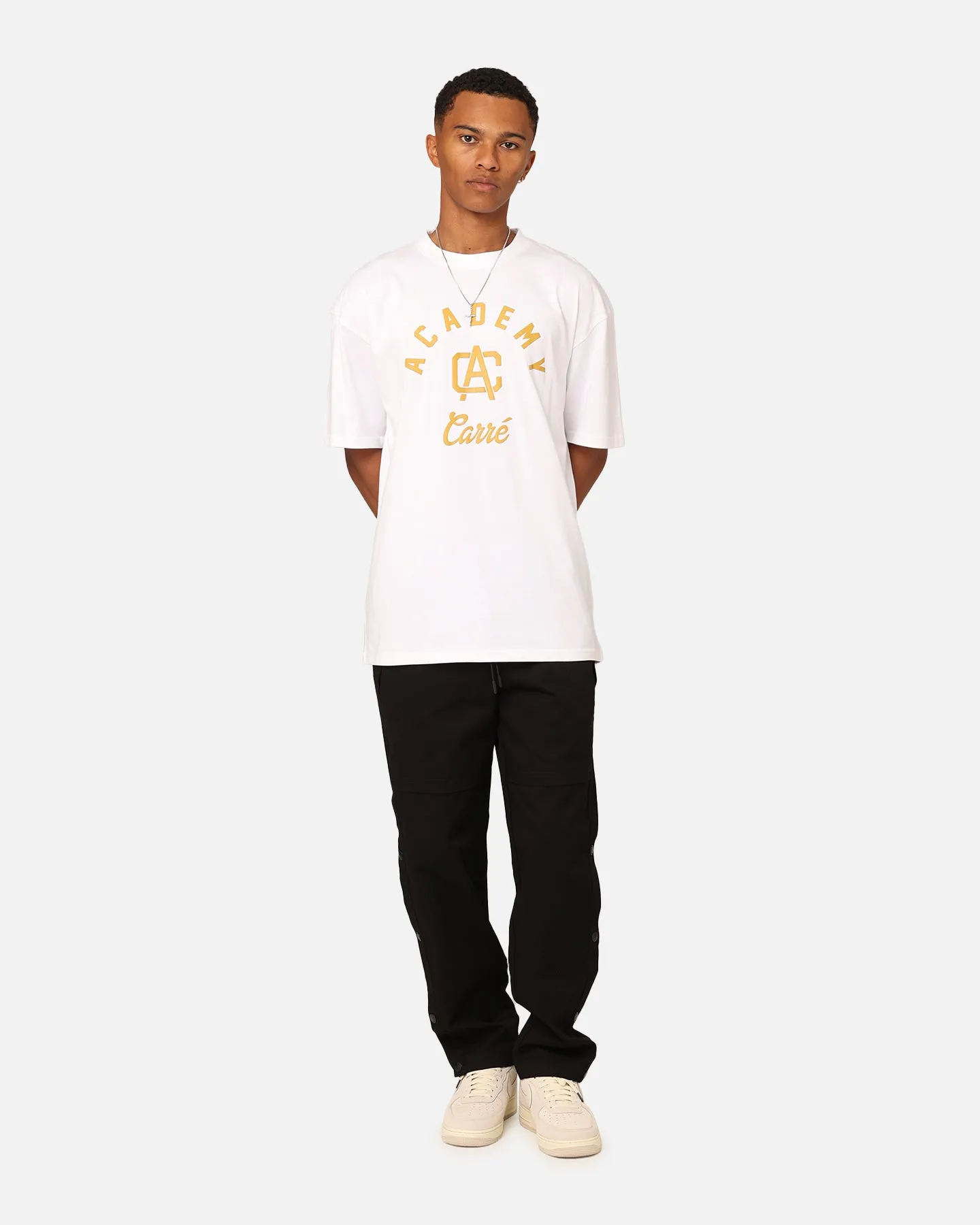 Eco-friendly Non Restrictive Fit Carre CA Stamp T-Shirt White