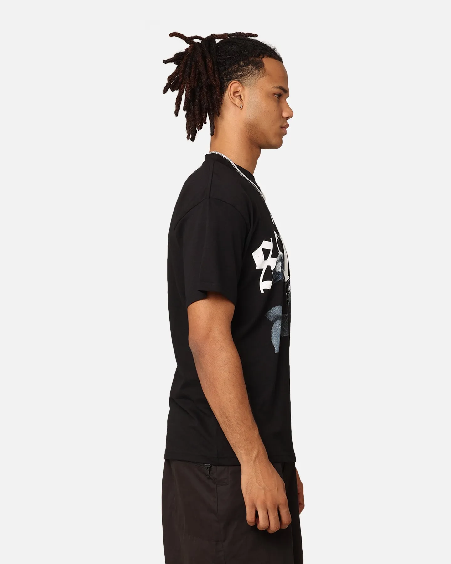 Moisture Wicking Technology Fade Resistant Dye Saint Morta True Love Drop Shoulder T-Shirt Black