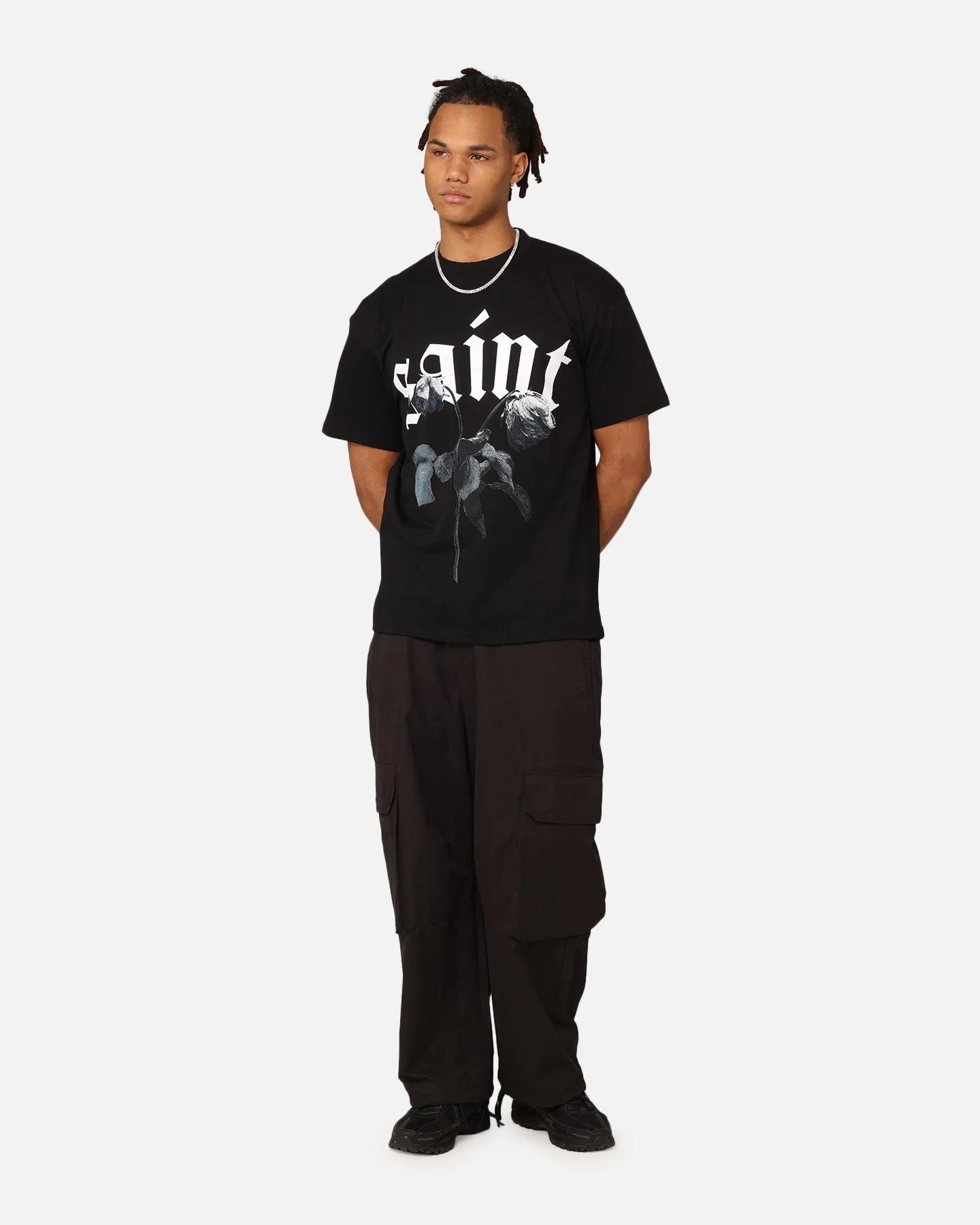 Chic Fit Saint Morta True Love Drop Shoulder T-Shirt Black