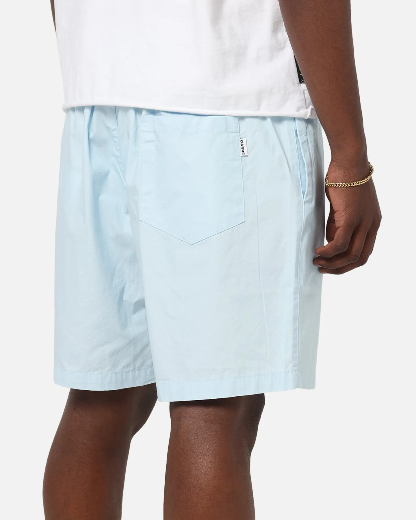HighBackRise Carre Star Academy Beach Shorts Baby Blue