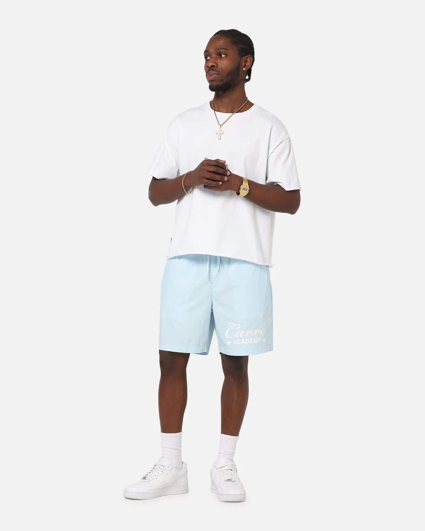 Carre Star Academy Beach Shorts Baby Blue laid-back style