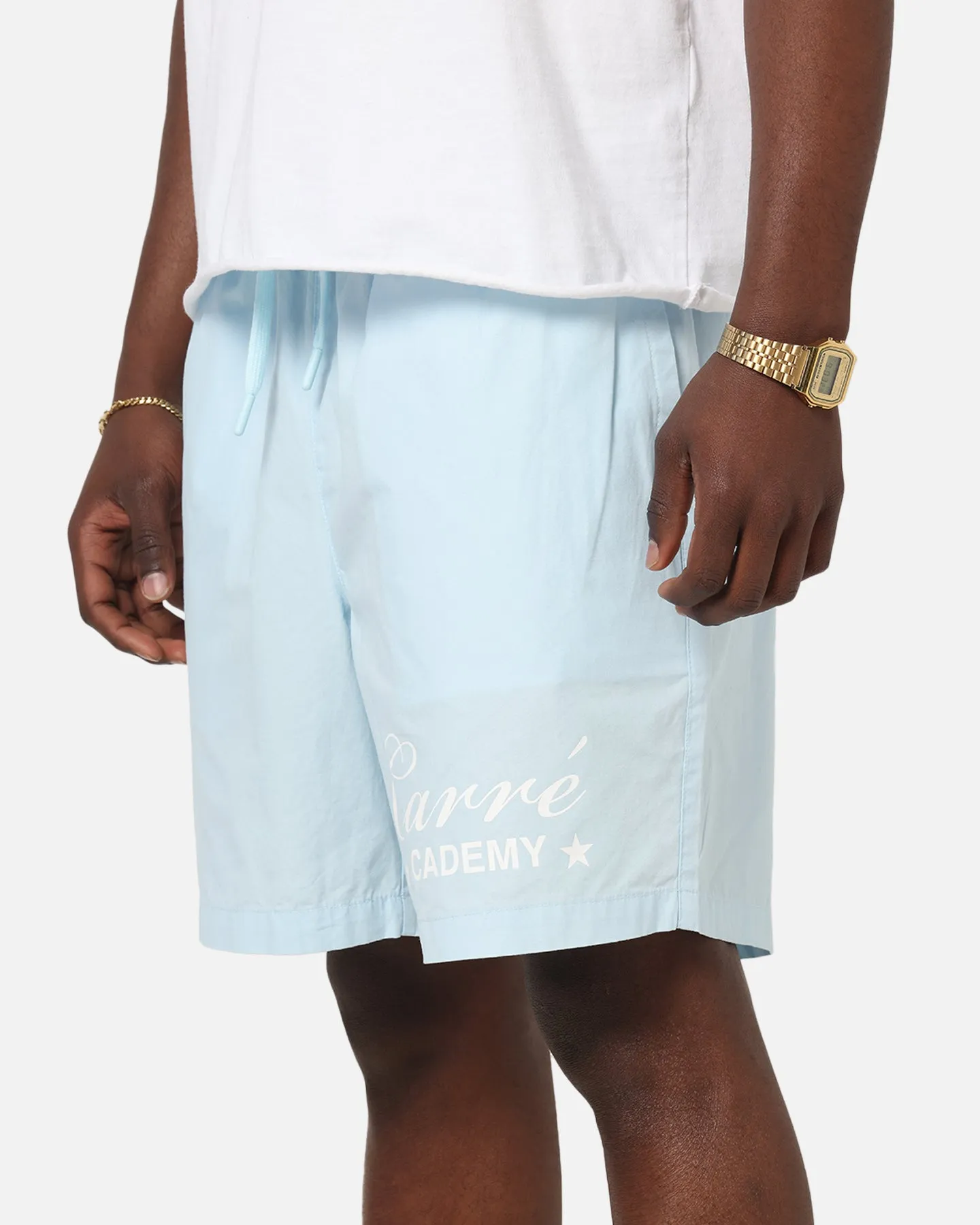 Carre Star Academy Beach Shorts Baby Blue Core Stretch Crisp Look