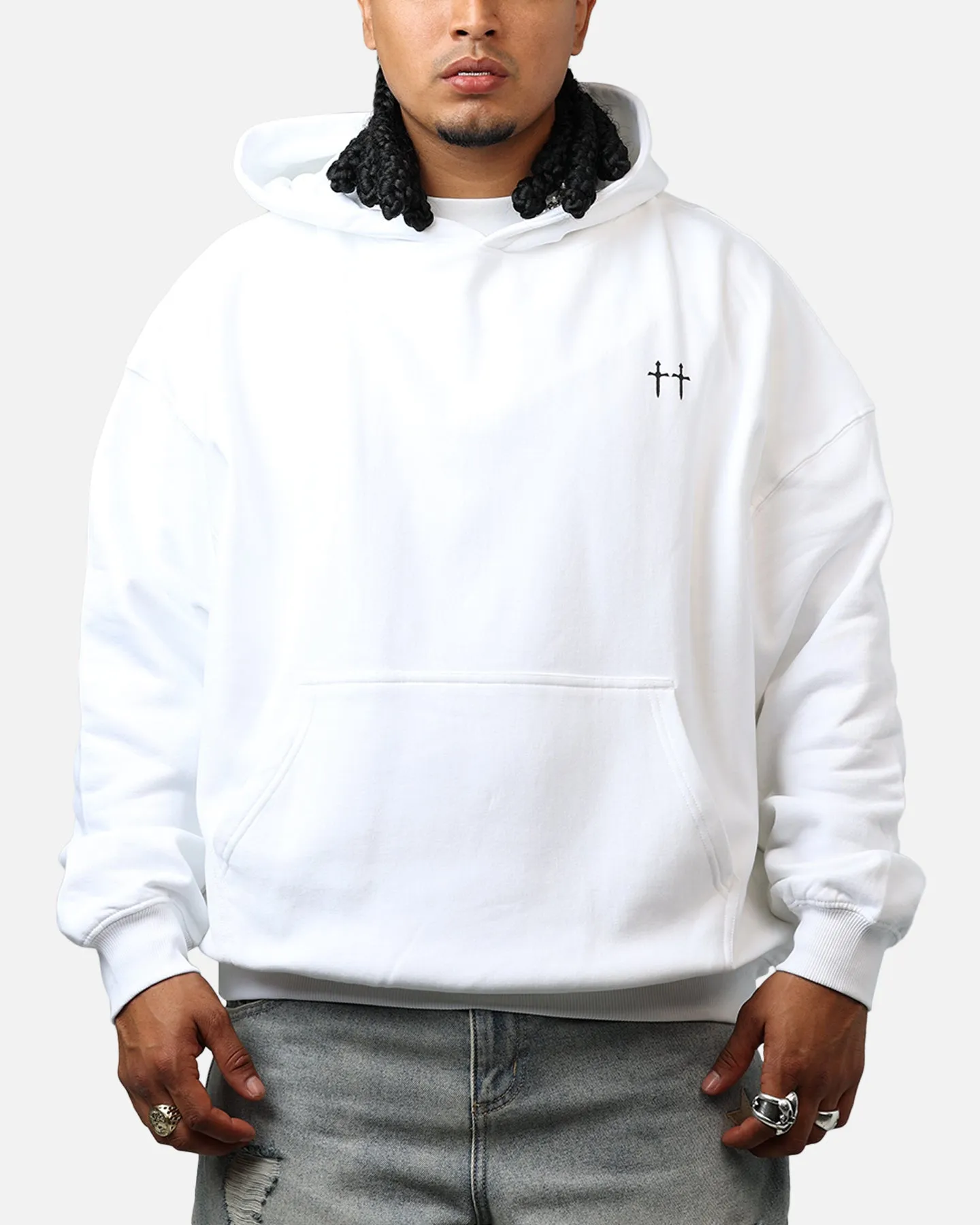 Bright Colors Lifestyle Apparel Saint Morta Maiden Boxy Hoodie White
