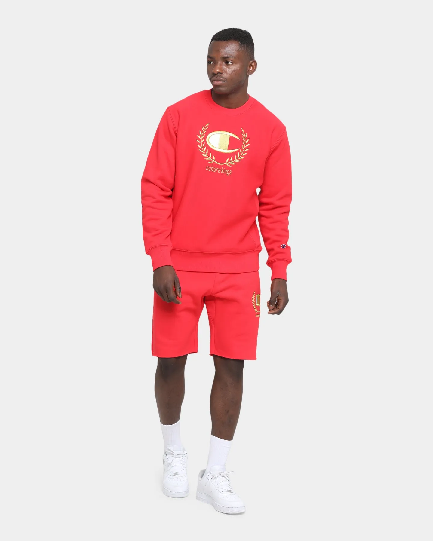 Casual Fit Playful Style Champion Champion x Culture Kings Rev Weave Shorts Red/Gold