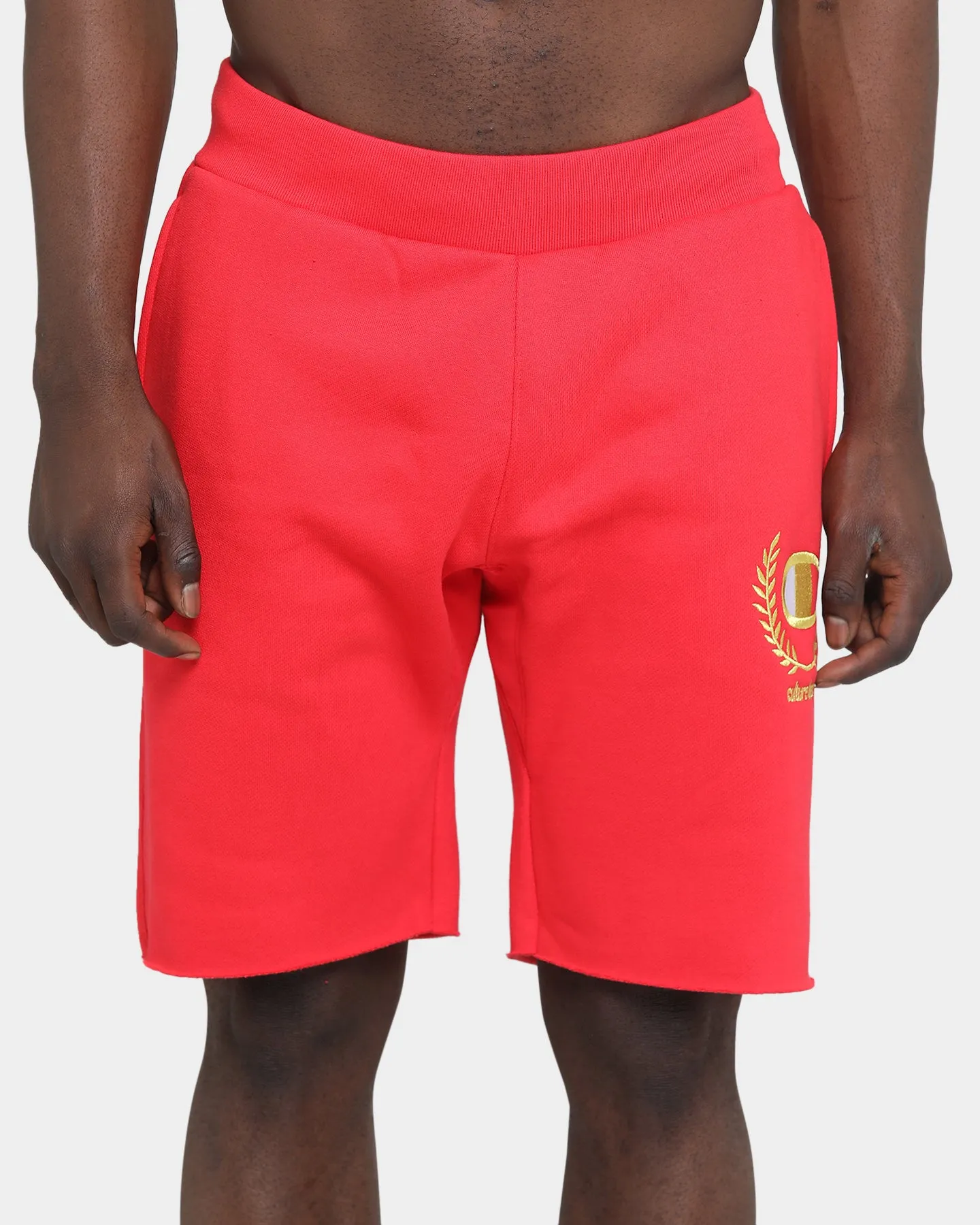 Champion Champion x Culture Kings Rev Weave Shorts Red/Gold Comfy Vibes Chafe Free Edging