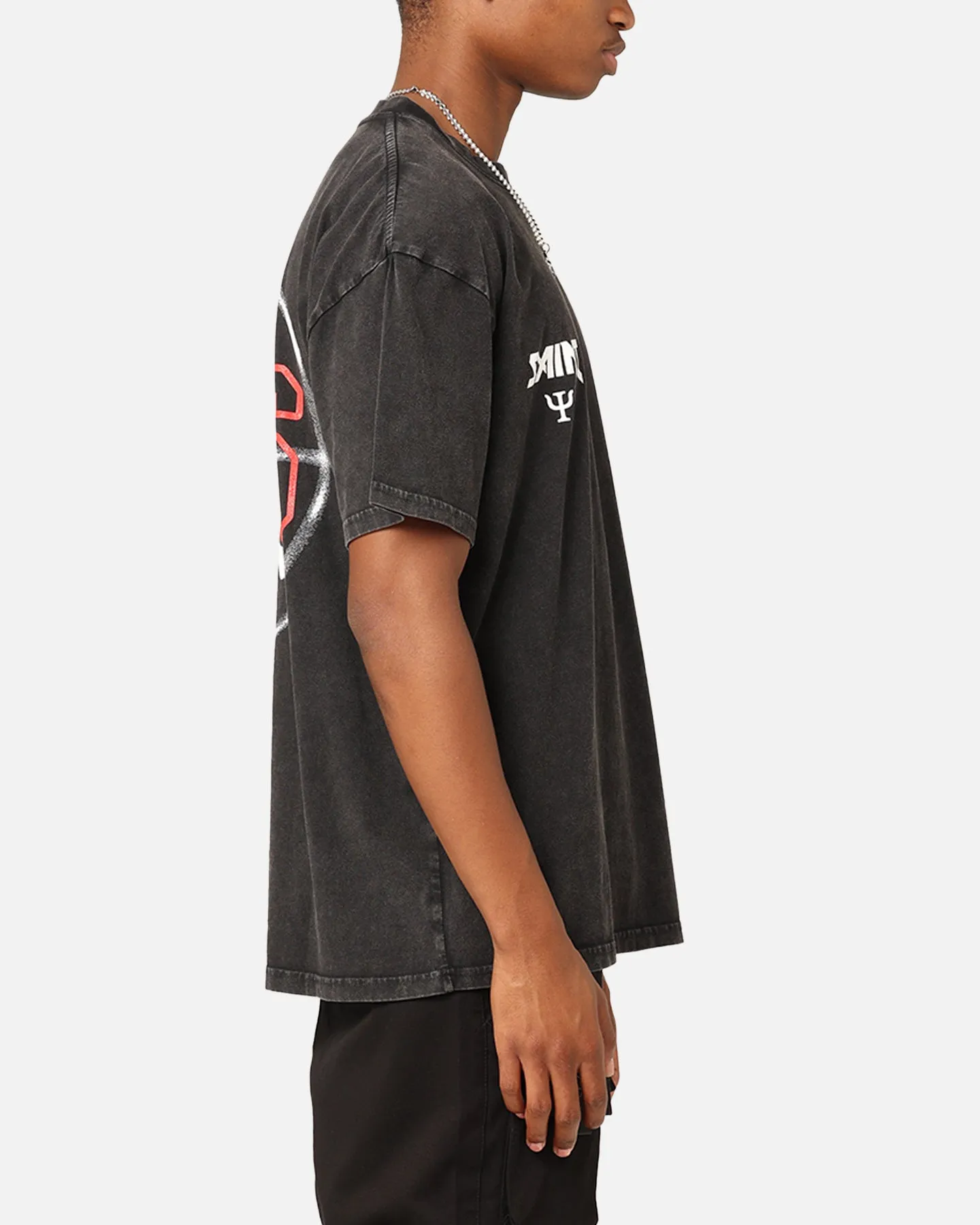 Plus size clothing Saint Morta Death Wish Patrol T-Shirt Black Acid Wash