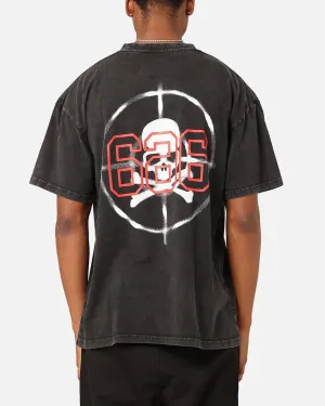 Sustainable Packaging Saint Morta Death Wish Patrol T-Shirt Black Acid Wash