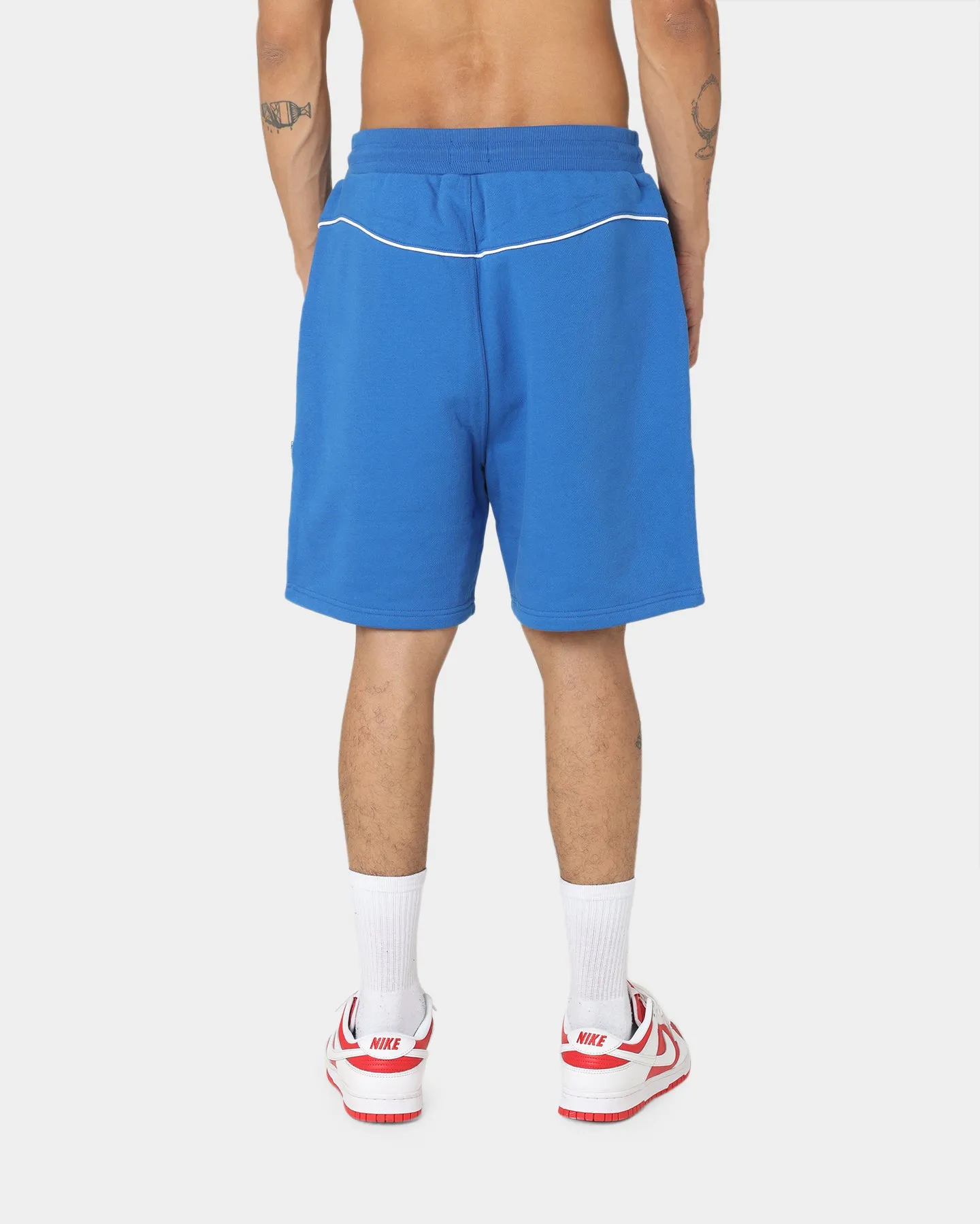 Carre Ange Track Shorts Blue Travel Fashion Double Layered Hem