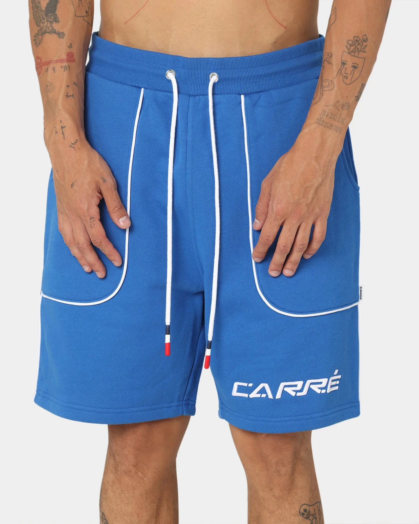 Anti Odor Technology Carre Ange Track Shorts Blue
