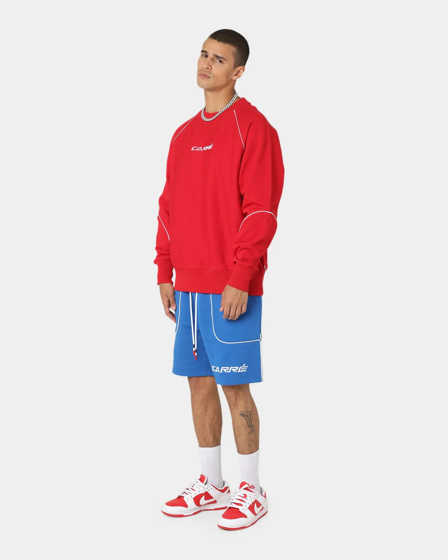 Carre Ange Track Shorts Blue Subtle Charm