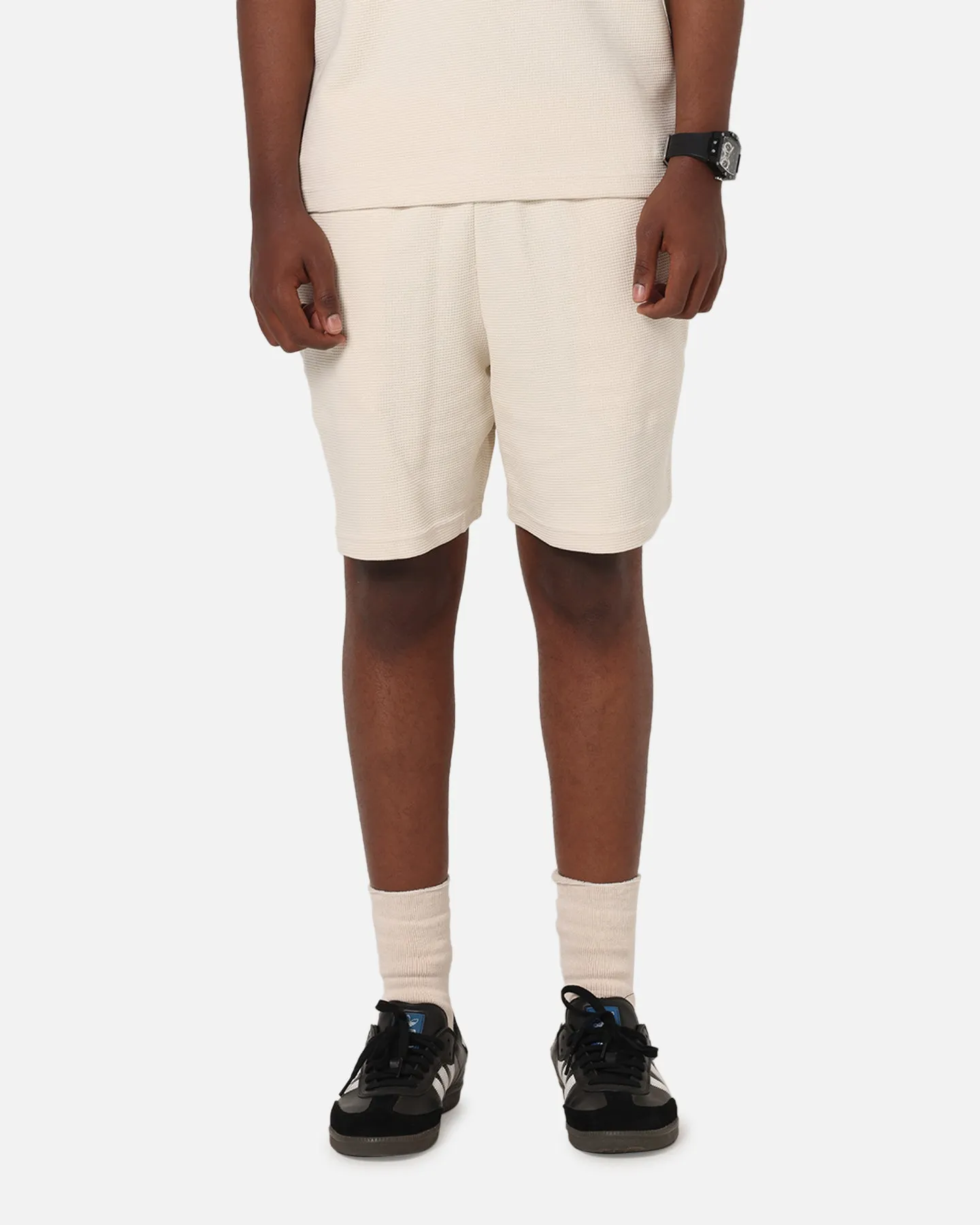 Comfort Layer Wear Adidas Trefoil Essentials Waffle Shorts Wonder White