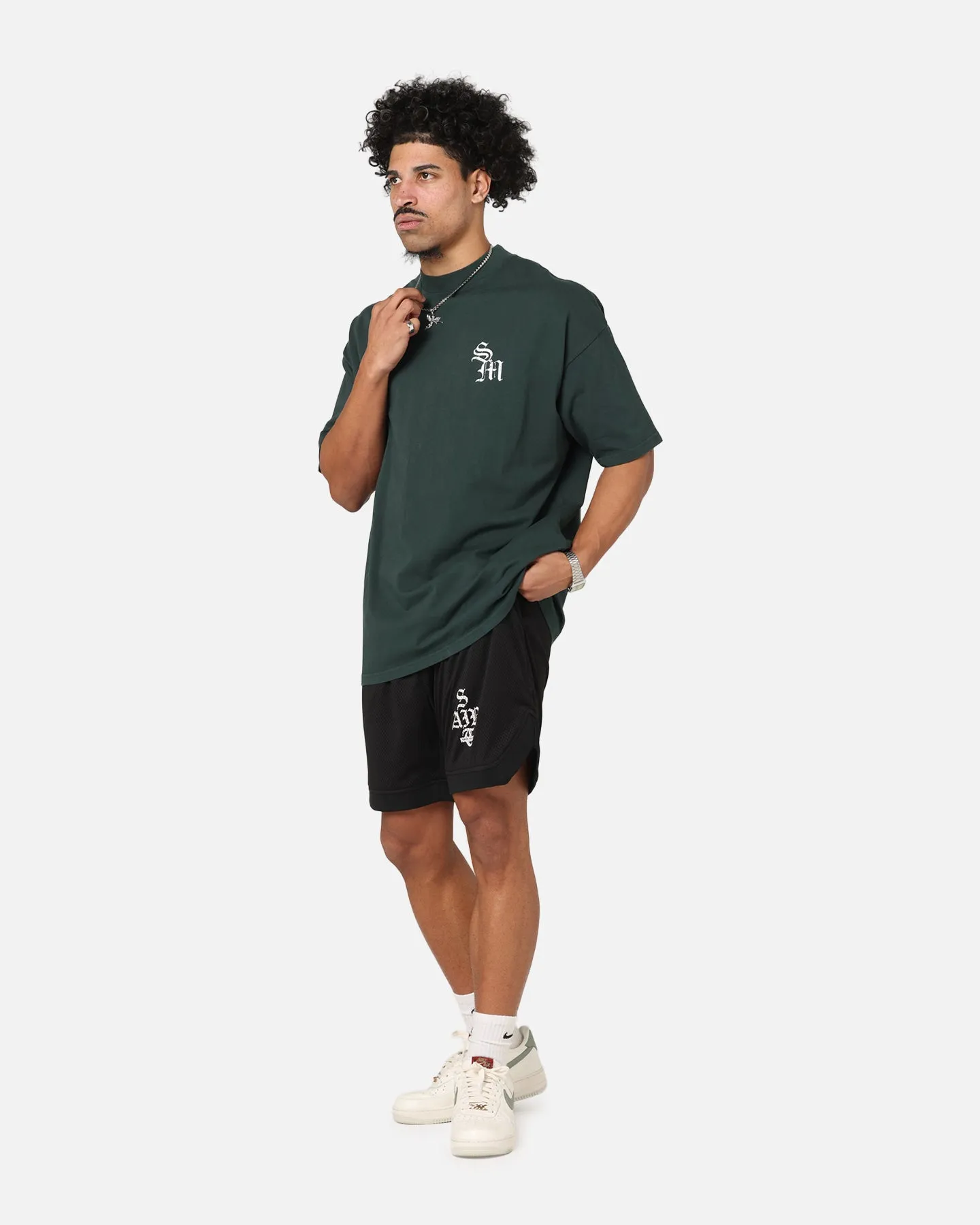 Saint Morta Gothic Stack Basketball Shorts Black Breeze Friendly