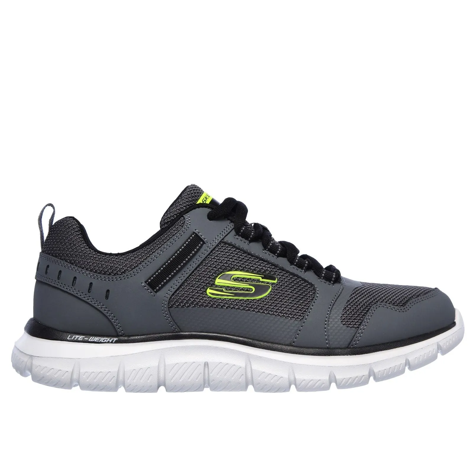 Tone Play Skechers Mens Track Knockhill Shoes Charcoal/Black