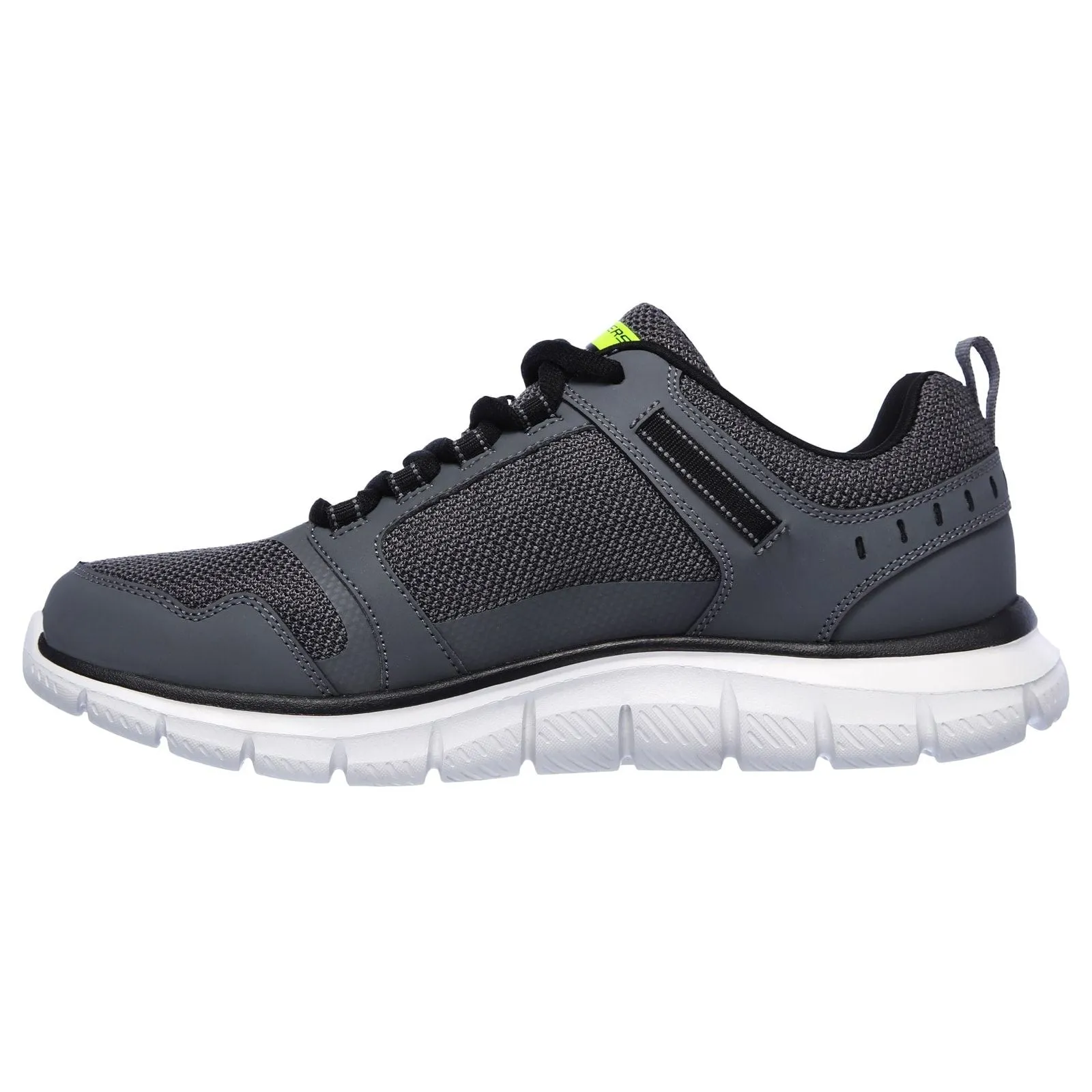 Skechers Mens Track Knockhill Shoes Charcoal/Black Ocean Walk Kids Fun