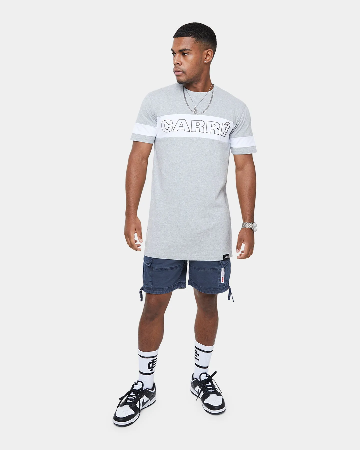 Effortless Vibe Carr?? Panneau Short Sleeve T-Shirt Grey Marle