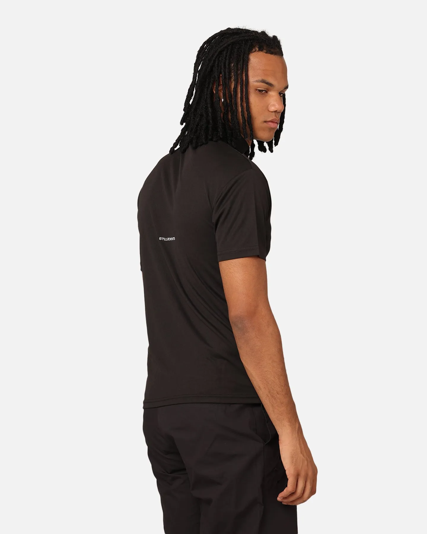 Students Golf Signature Mock Neck T-Shirt Black Non Iron Finish vacation wear