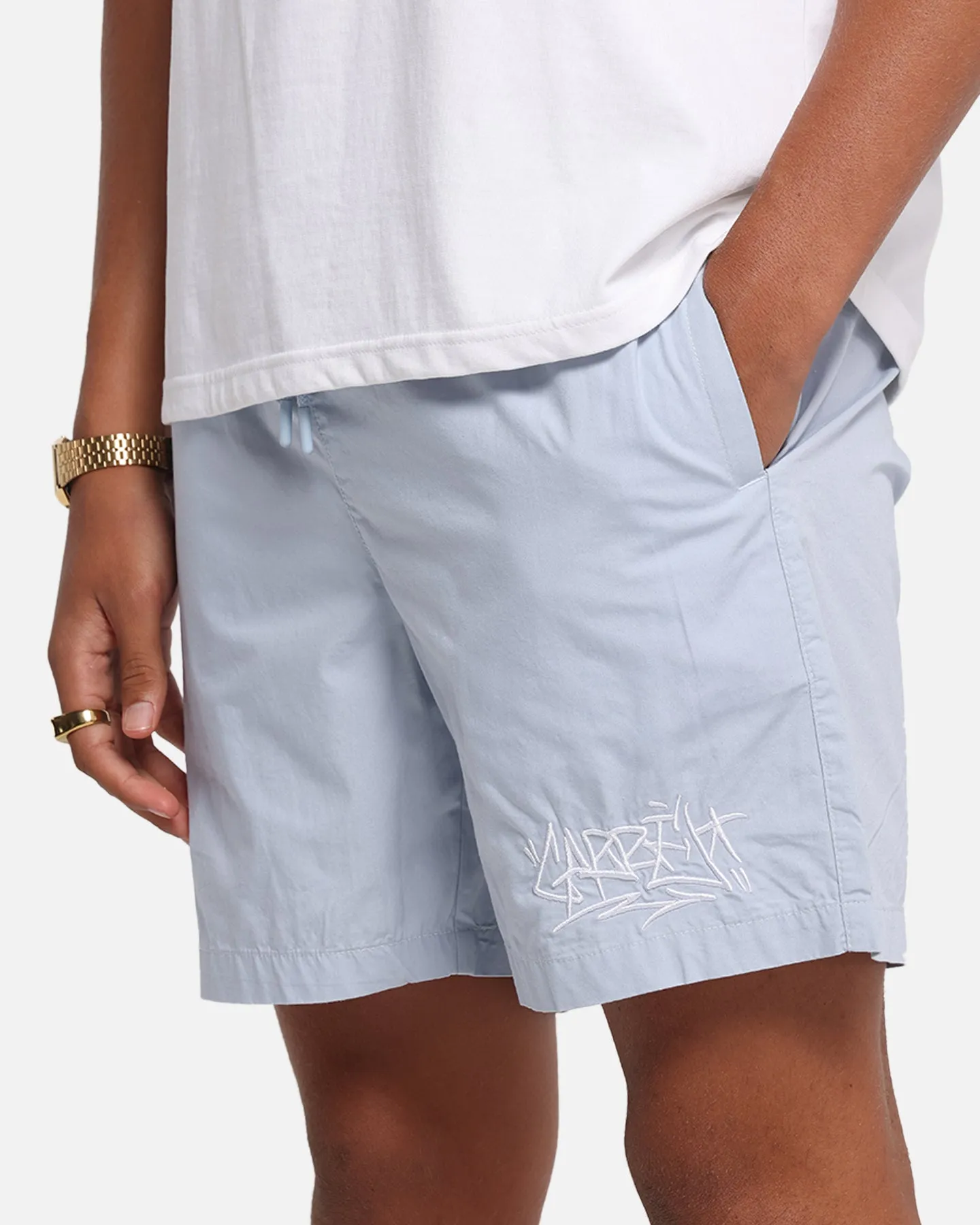 Non Restrictive Fit Tennis shorts Carre Tagline Beach Shorts Dirty Blue